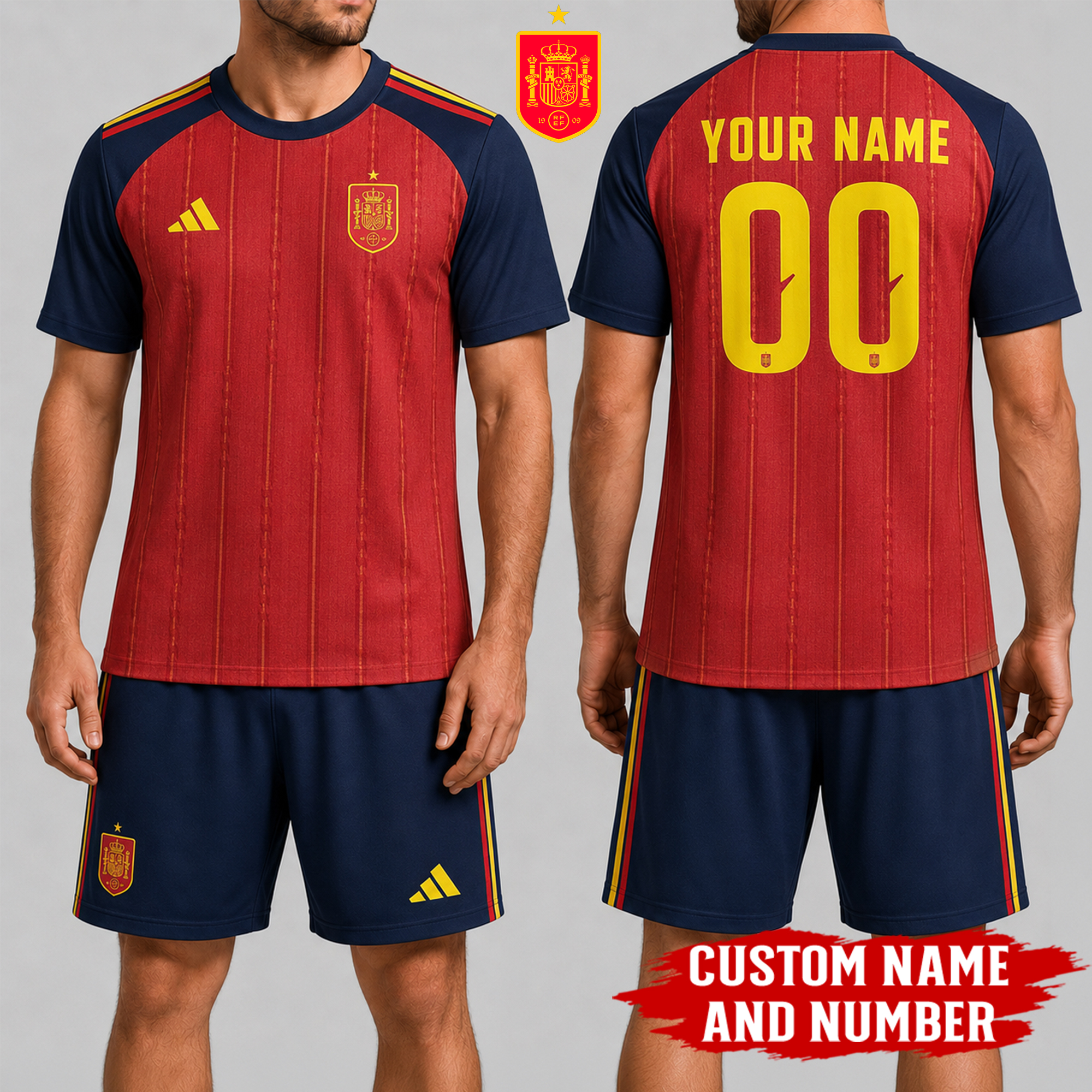 Spain x Premium WC26 Personalized Soccer Set 3D Shirt TTH260502 - Image 2