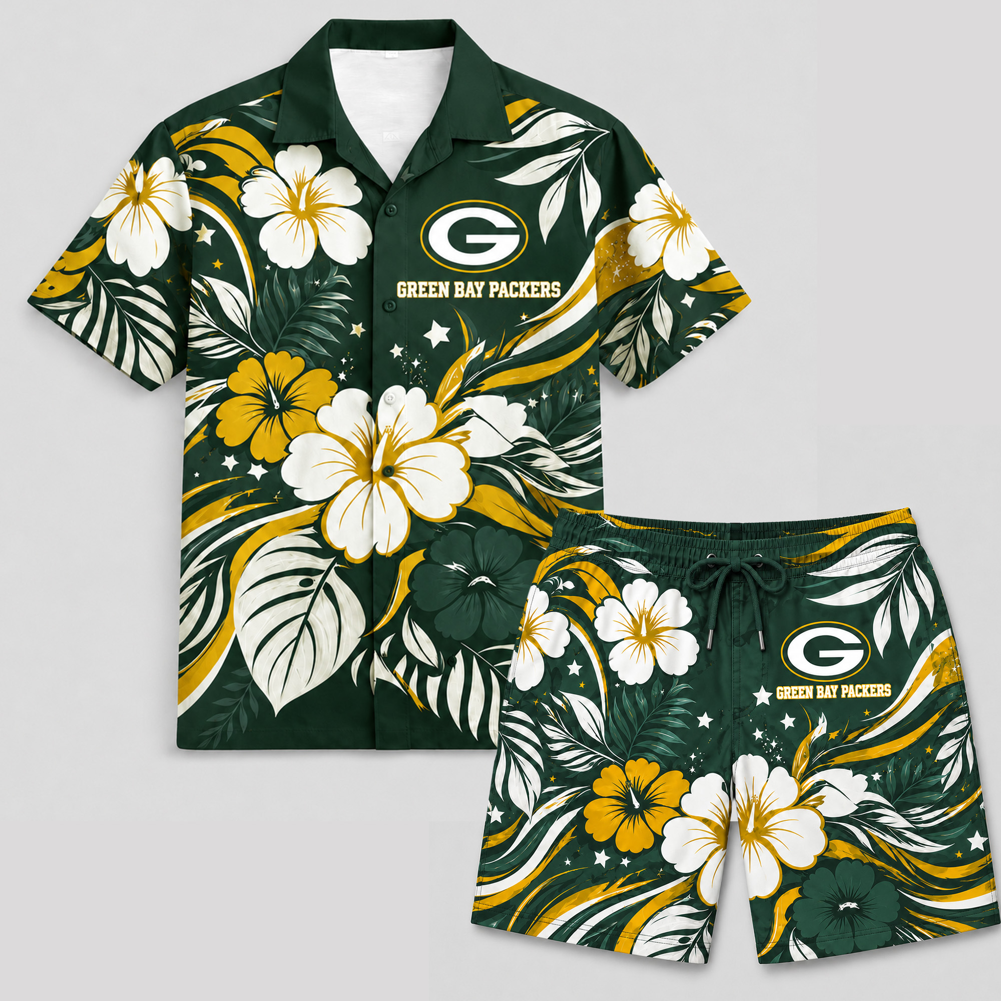 Green Bay Packers x Premium NFL Floral Hawaii Set TTH260501