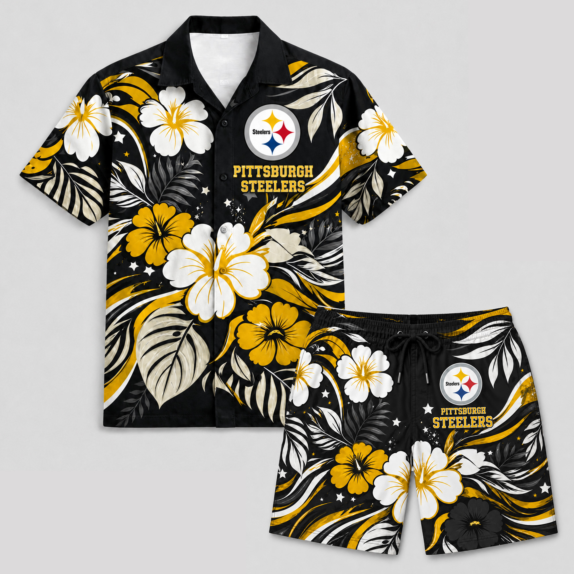 Pittsburgh Steelers x Premium NFL Floral Hawaii Set TTH260501