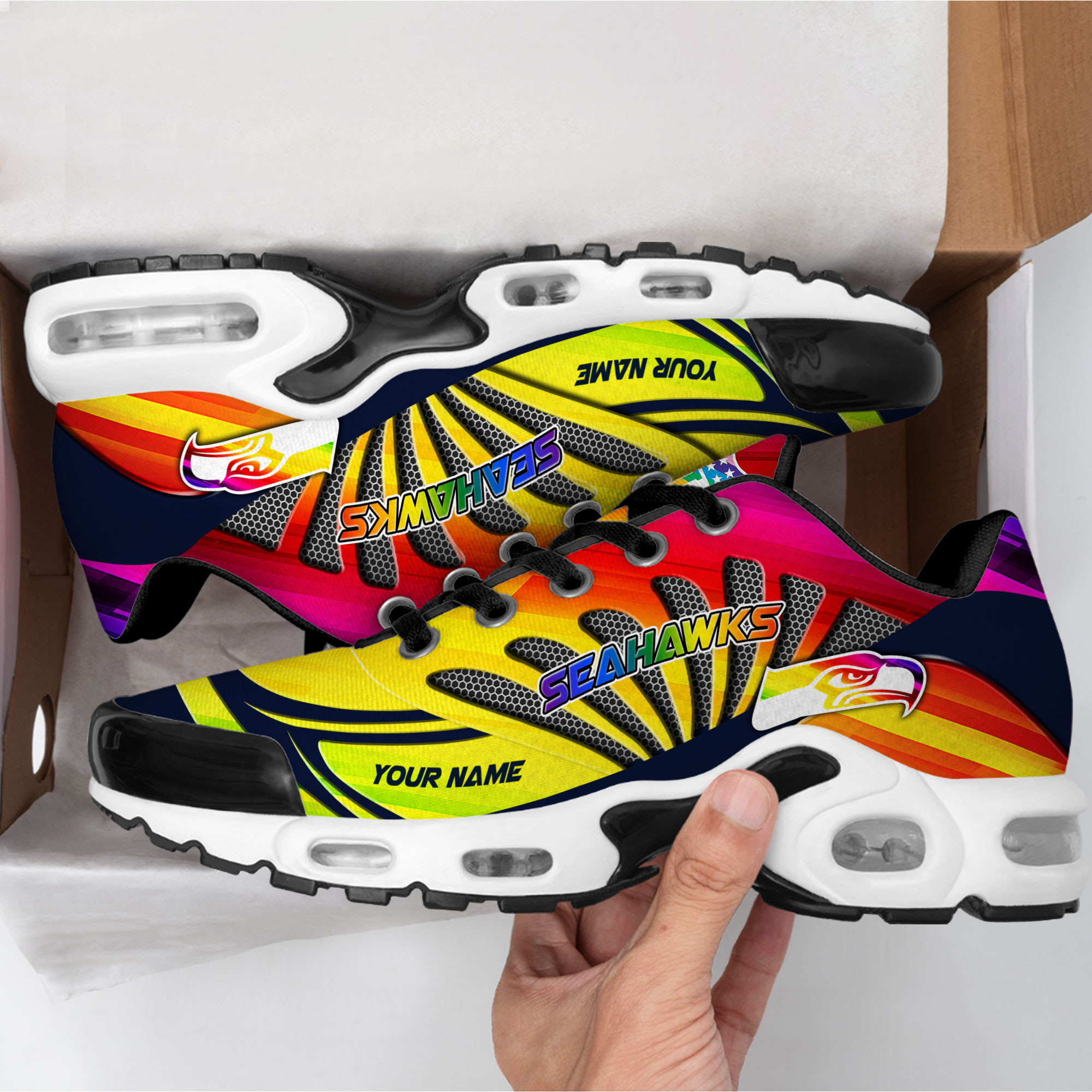 Seattle Seahawks x Premium NFL Pride Month Air Max Shoes TTH260503 - Image 2
