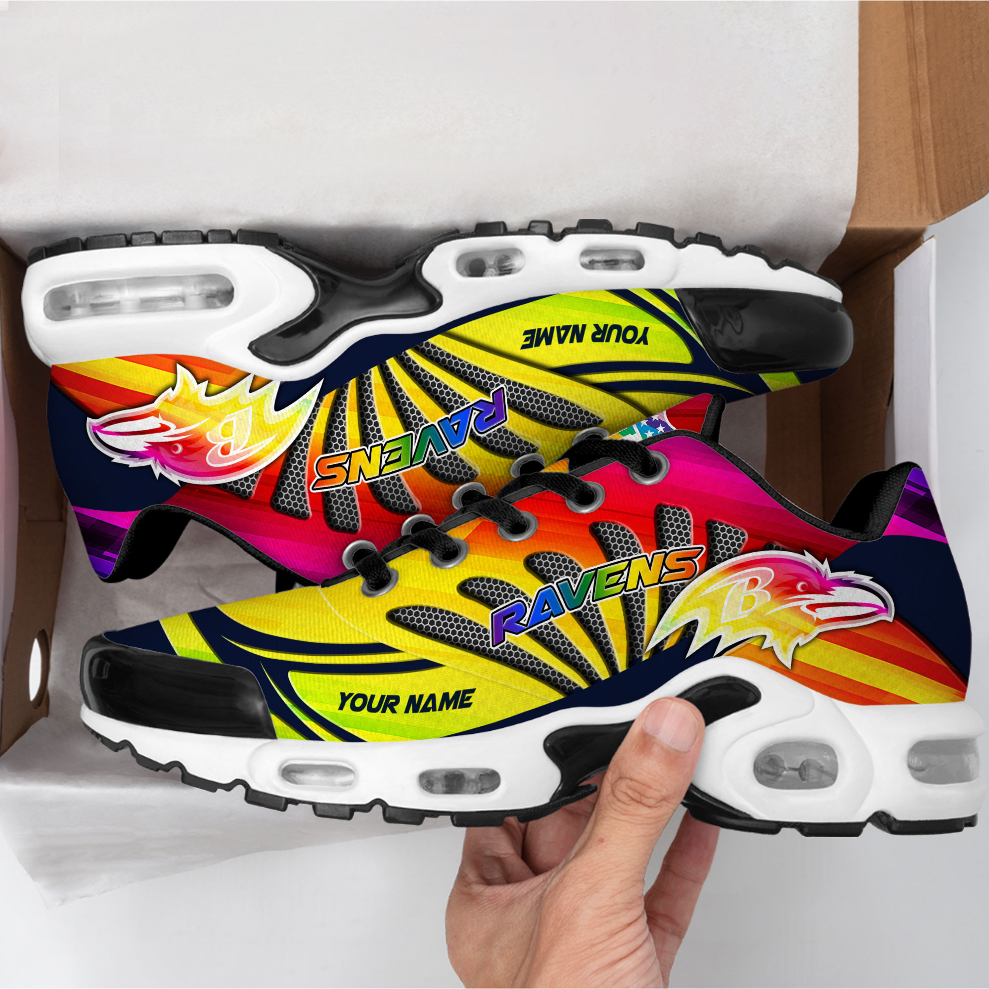 Baltimore Ravens x Premium NFL Pride Month Air Max Shoes TTH260503 - Image 2