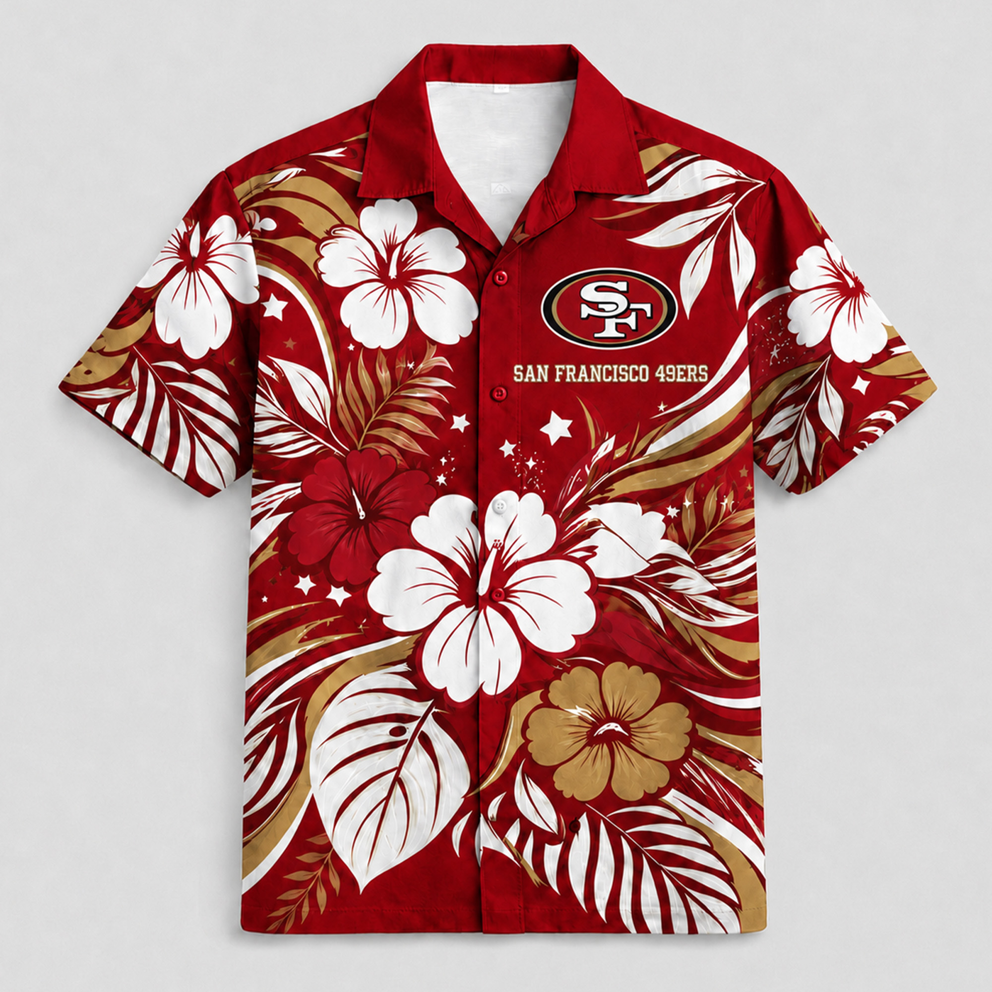 San Francisco 49ers x Premium NFL Floral Hawaii Set TTH260501 - Image 2