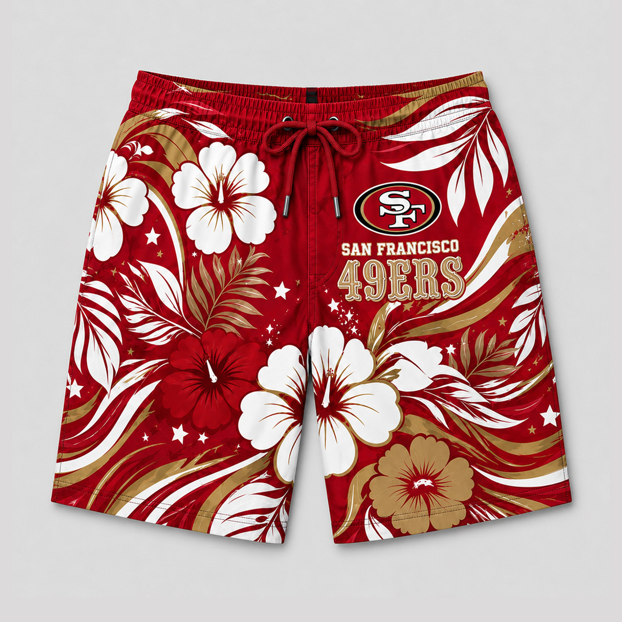 San Francisco 49ers x Premium NFL Floral Hawaii Set TTH260501 - Image 3