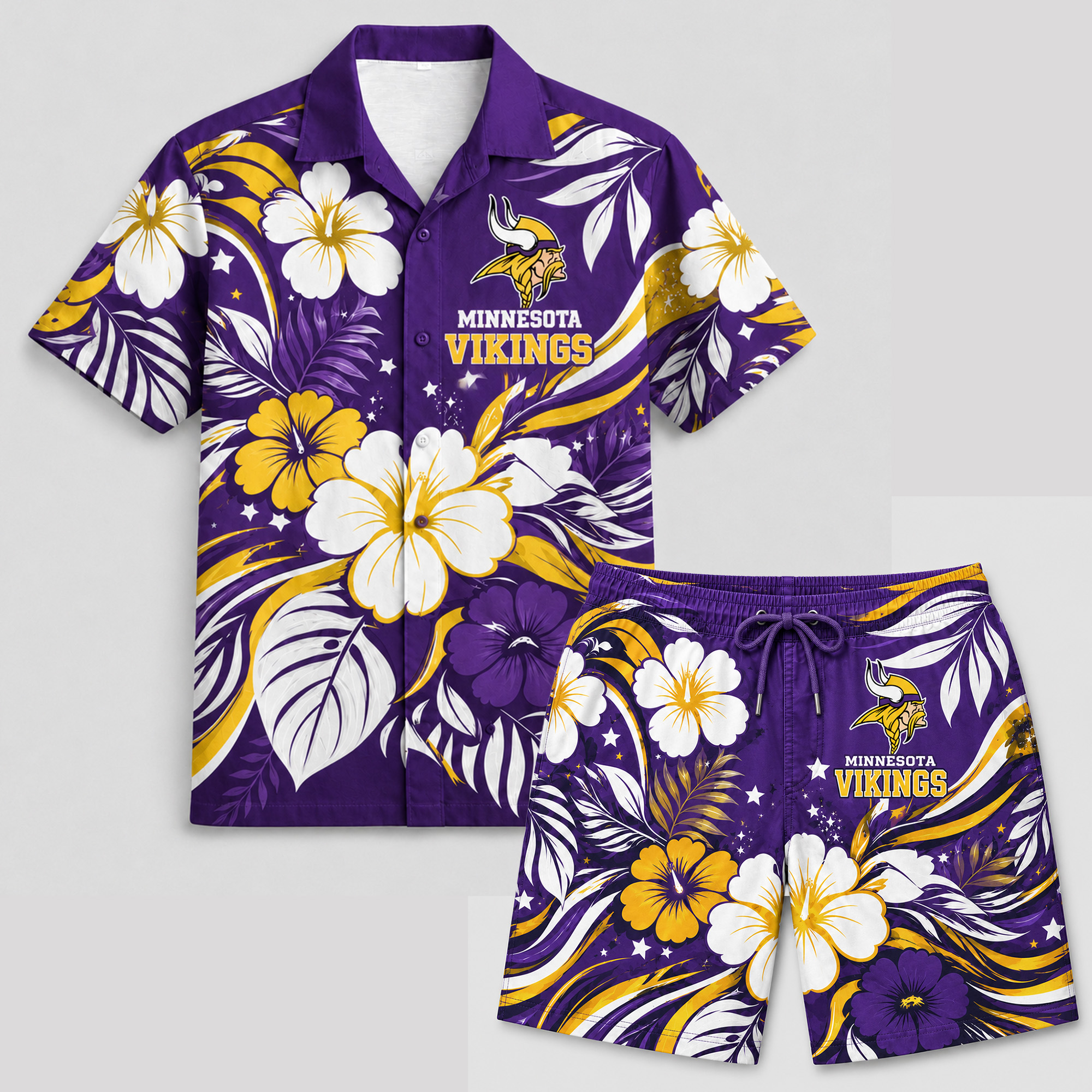 Minnesota Vikings x Premium NFL Floral Hawaii Set TTH260501