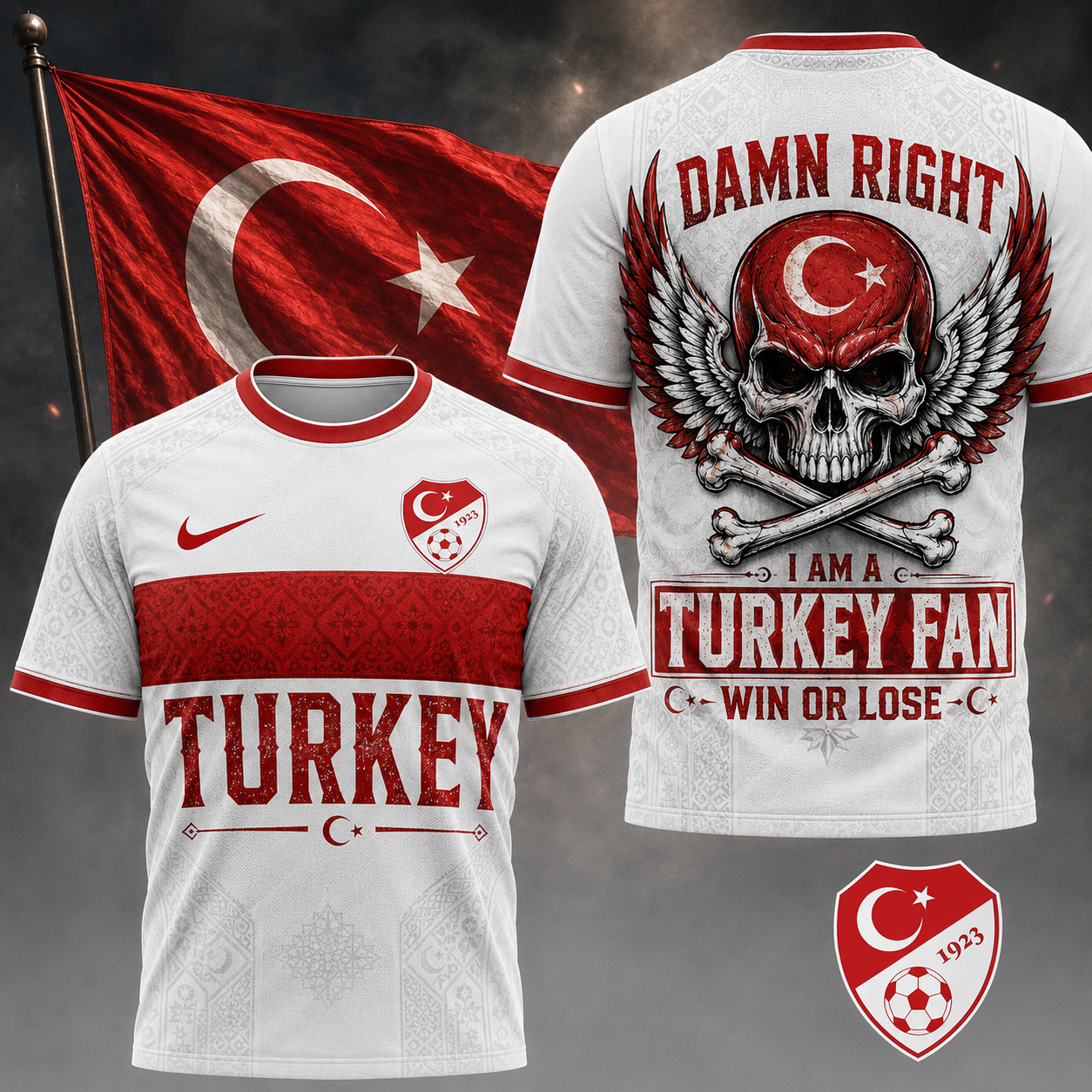 Turkey x Premium WC26 Skull Pride 3D Shirt TTH260507