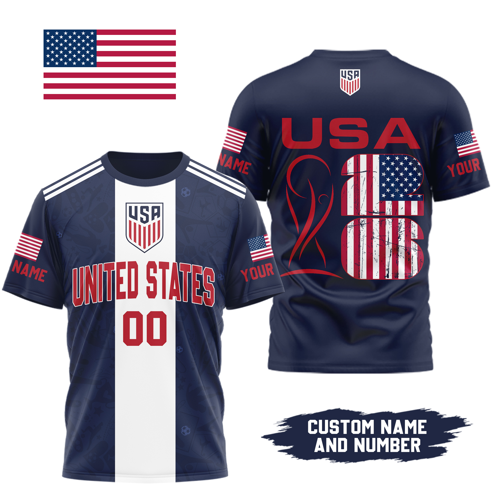 United States x Premium WC26 Personalized Pride Legacy 3D Shirt TTH260508 - Image 2