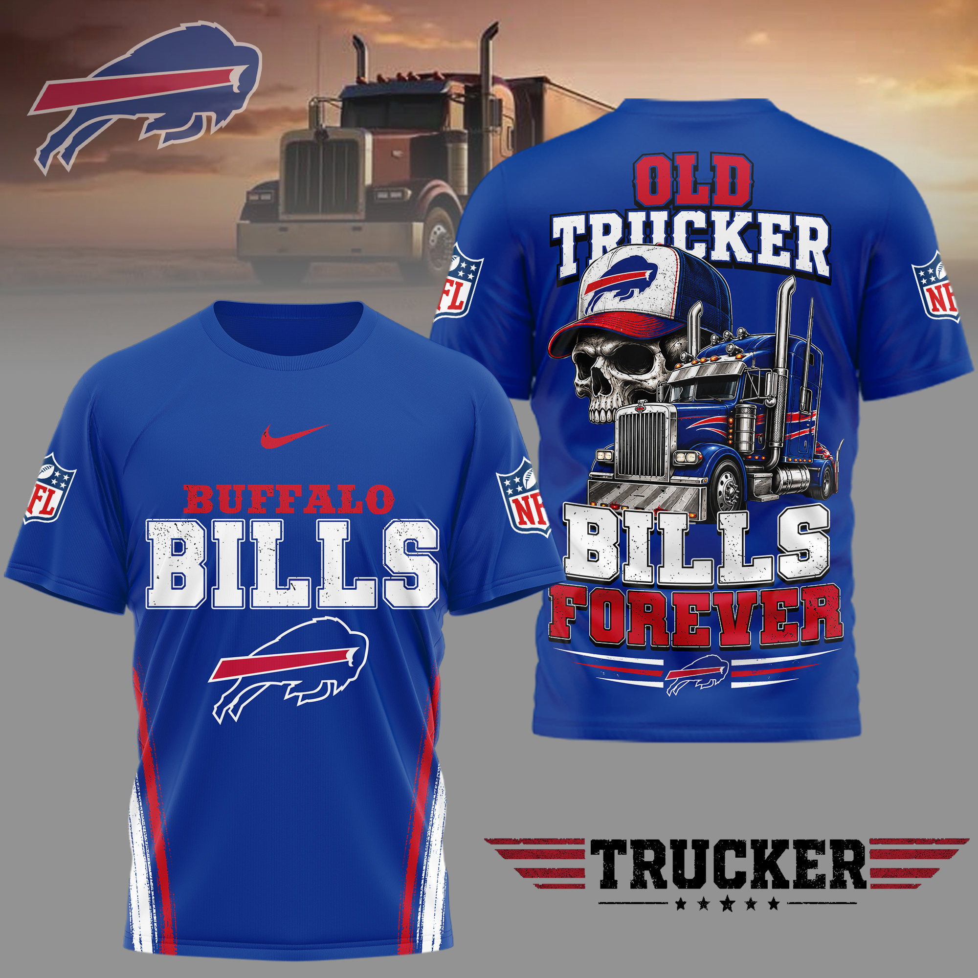 Buffalo Bills x Premium NFL Old Trucker Fan 3D Shirt TTH260509 - Image 2