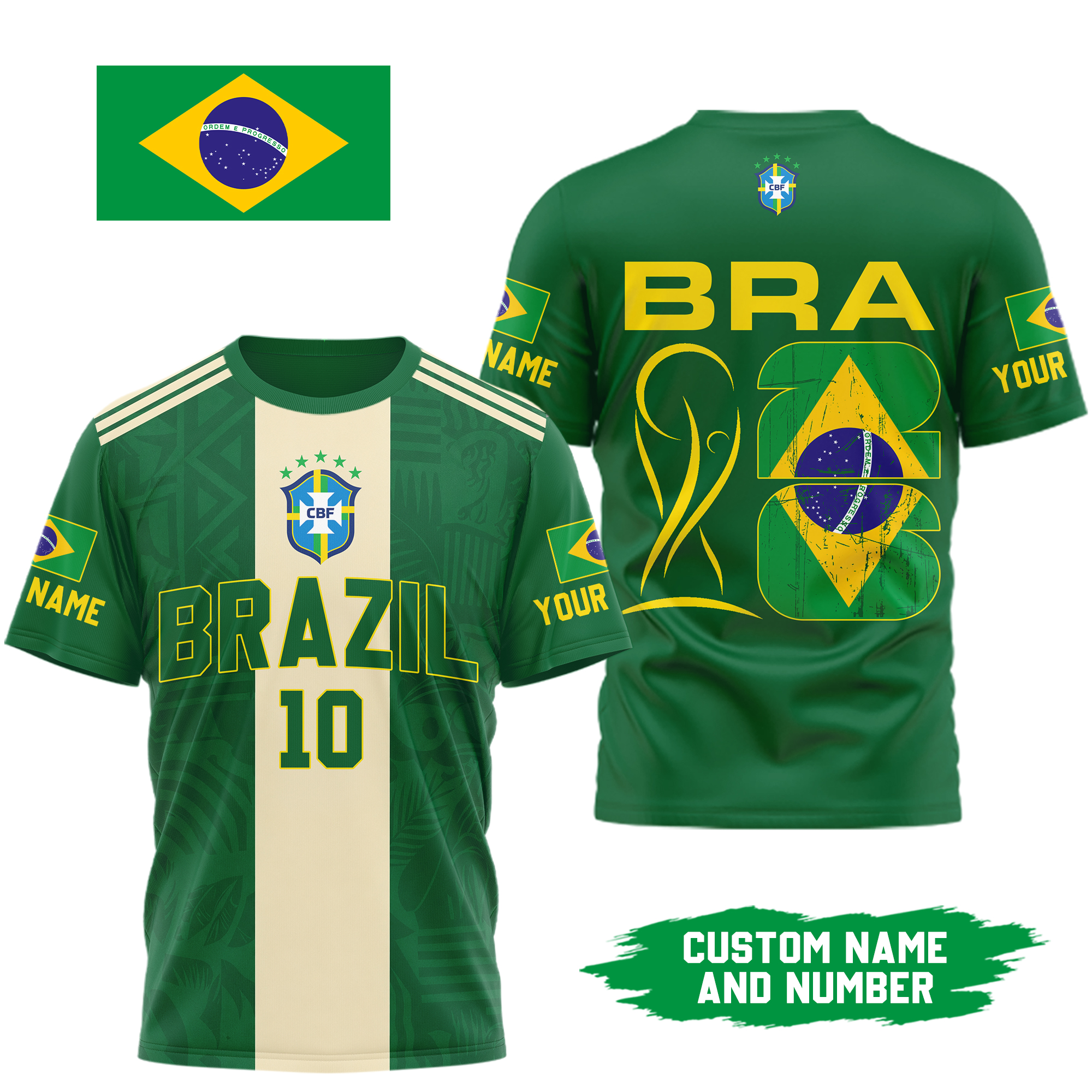 Brazil x Premium WC26 Personalized Pride Legacy 3D Shirt TTH260508 - Image 2