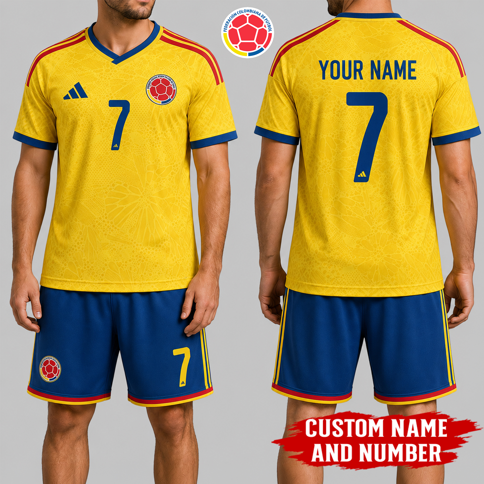 Colombia x Premium WC26 Personalized Soccer Set 3D Shirt TTH260502 - Image 2