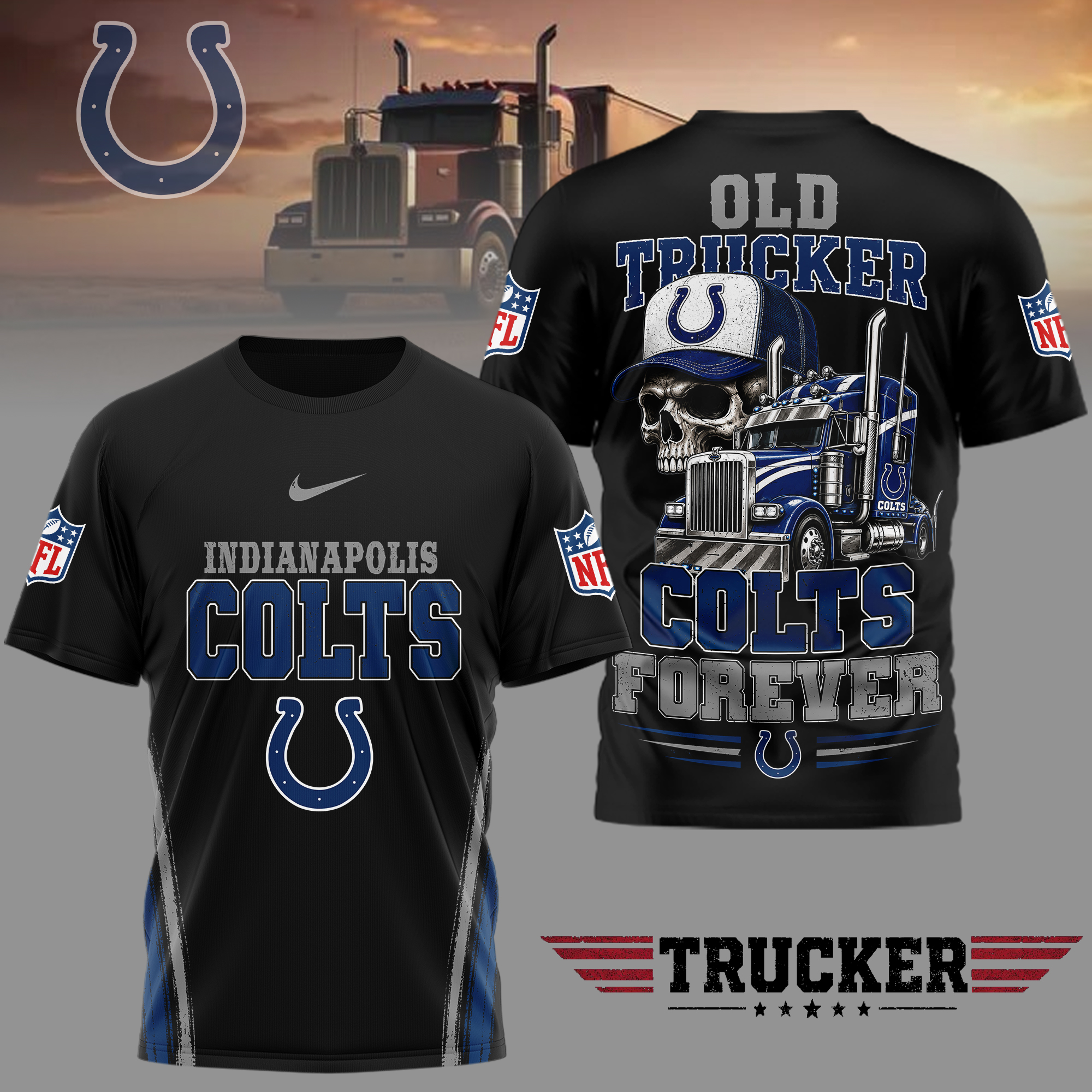 Indianapolis Colts x Premium NFL Old Trucker Fan 3D Shirt TTH260509