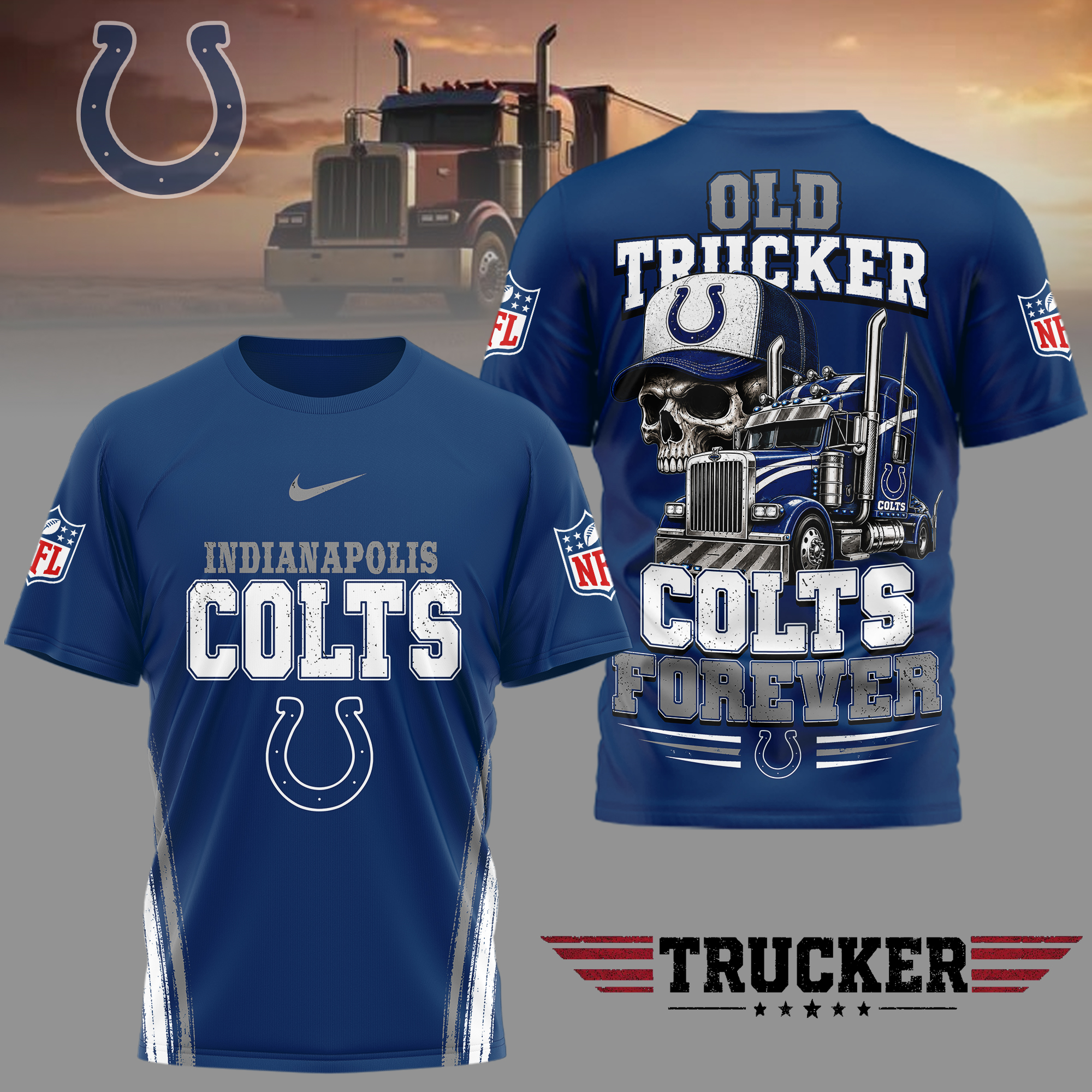 Indianapolis Colts x Premium NFL Old Trucker Fan 3D Shirt TTH260509 - Image 2
