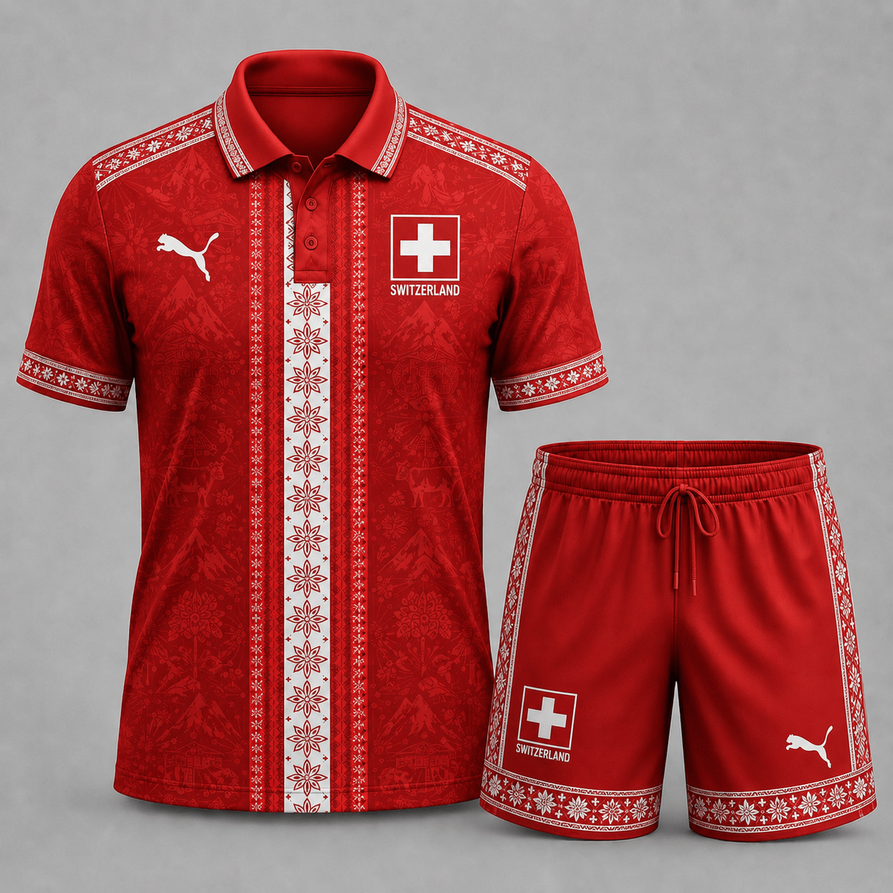 Switzerland x Premium WC26 Culture Polo & Shorts Set TTH260506