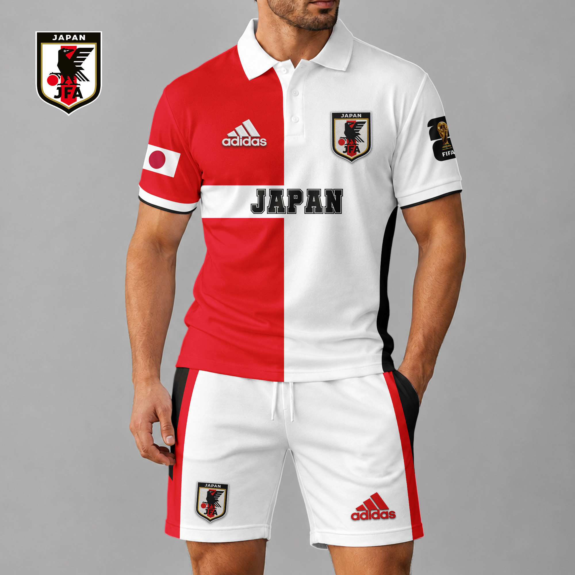 Japan x Premium WC26 National Pride Split Color Polo Short Set TTH260510 - Image 2