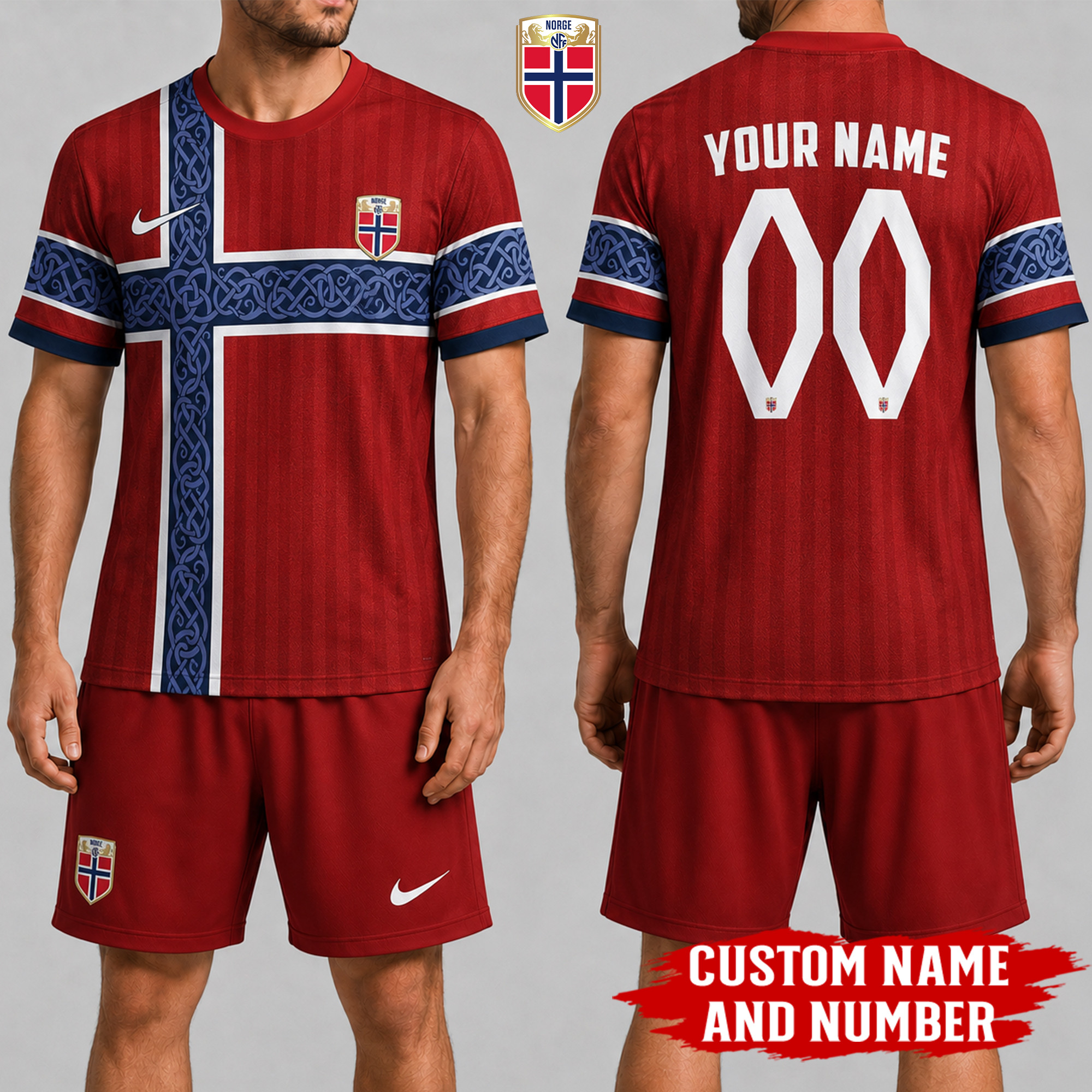 Norway x Premium WC26 Personalized Soccer Set 3D Shirt TTH260502 - Image 2