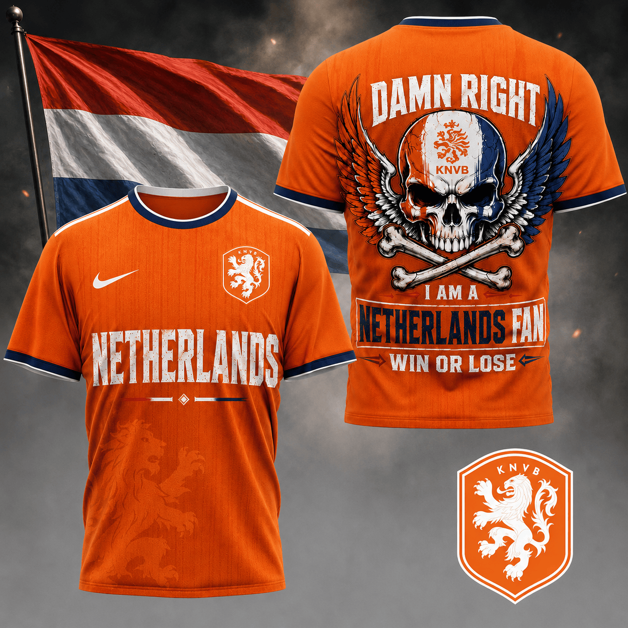 Netherlands x Premium WC26 Skull Pride 3D Shirt TTH260507