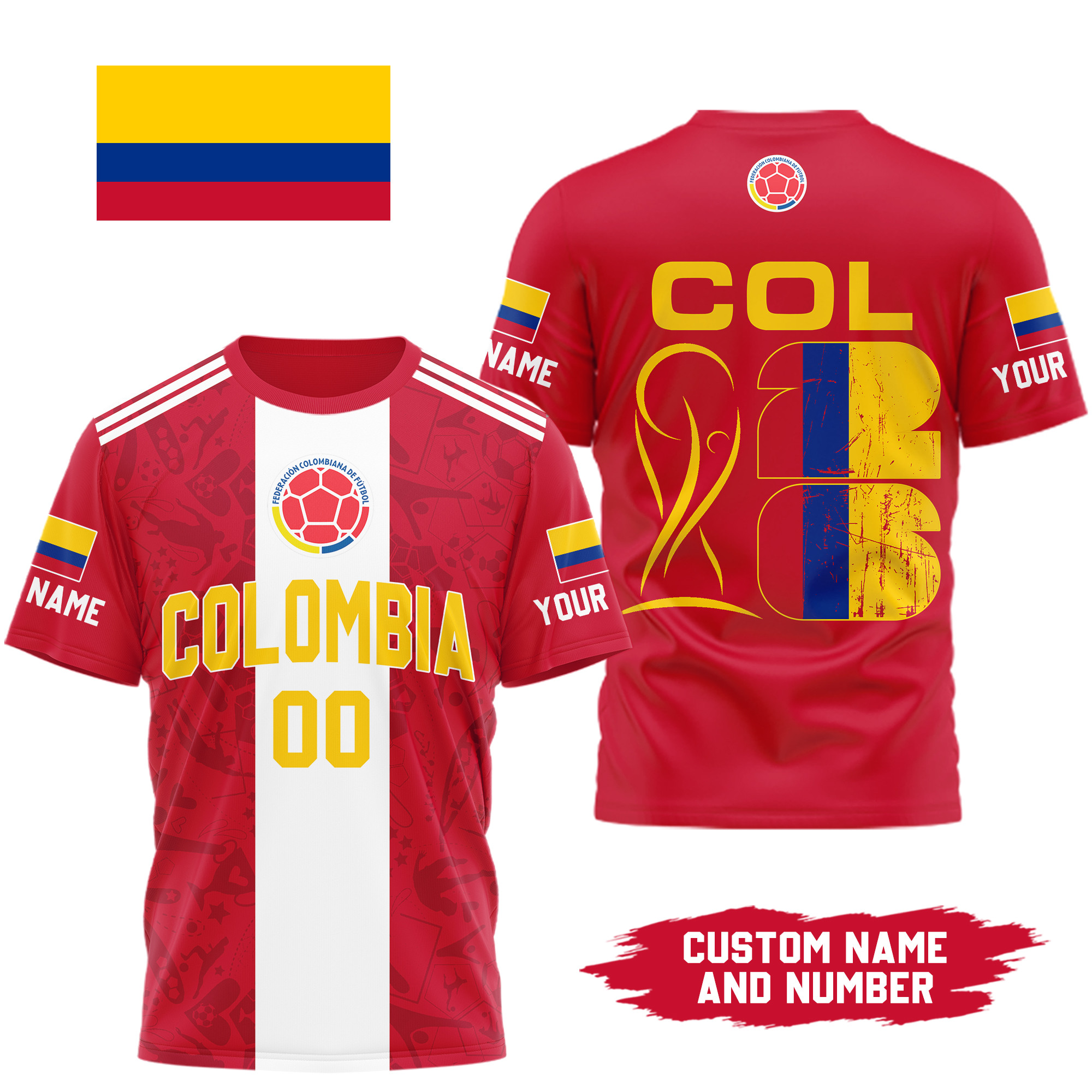 Colombia x Premium WC26 Personalized Pride Legacy 3D Shirt TTH260508 - Image 2