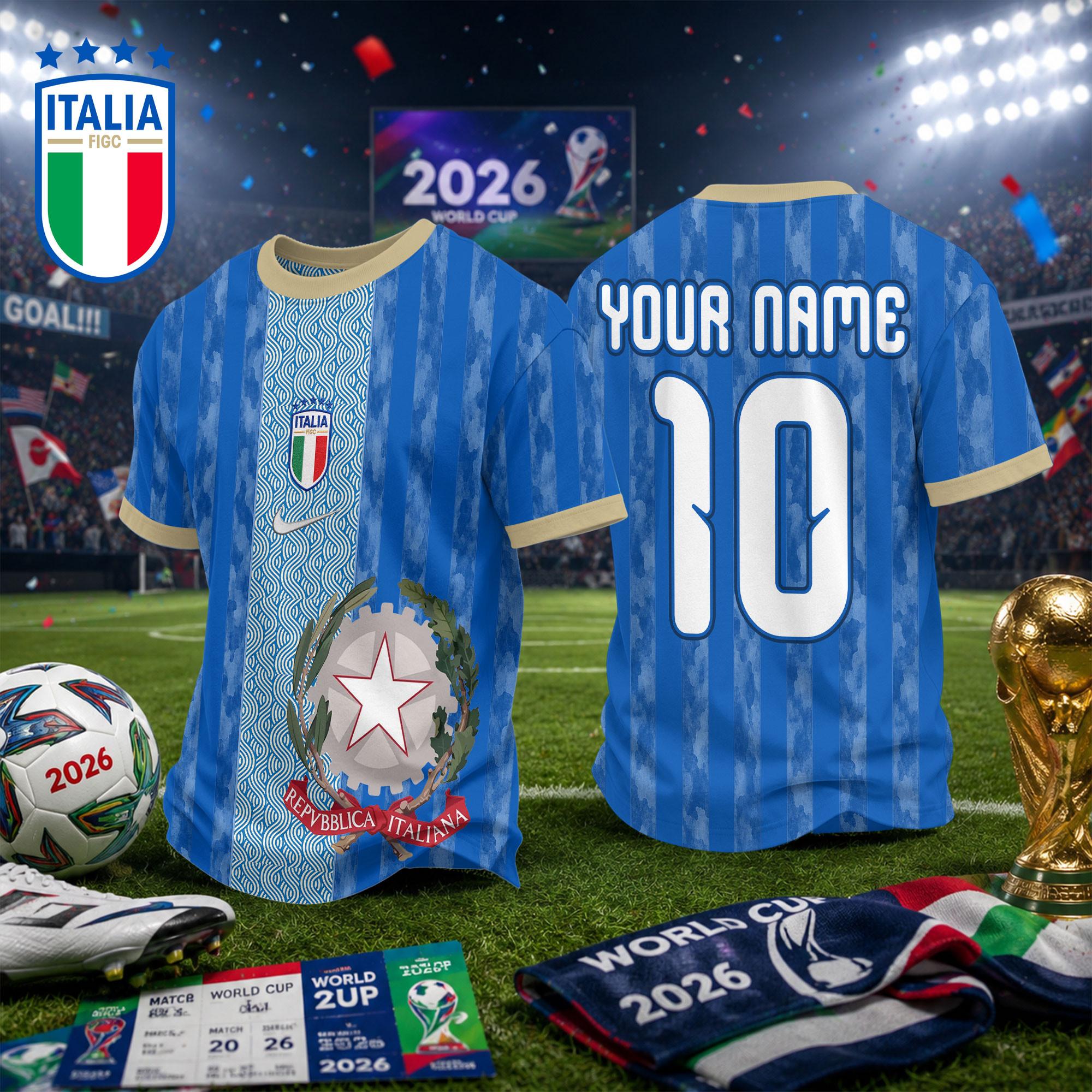 Italy x Premium WC26 National Teams Fan 3D Shirt TTH260534 - Image 2