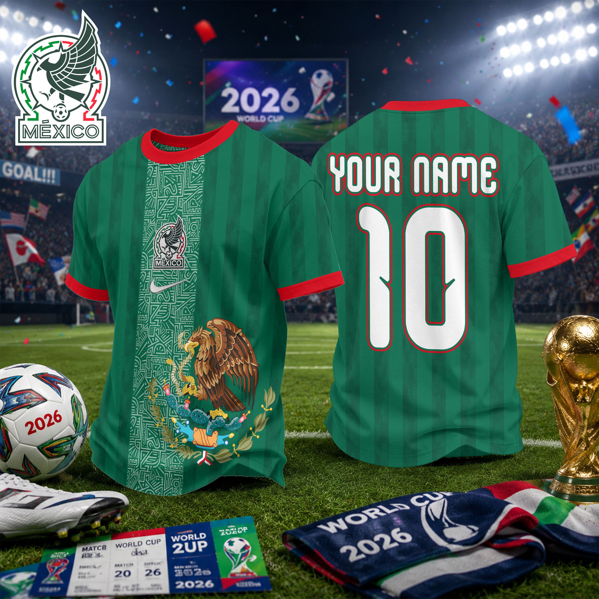Mexico x Premium WC26 National Teams Fan 3D Shirt TTH260534 - Image 2