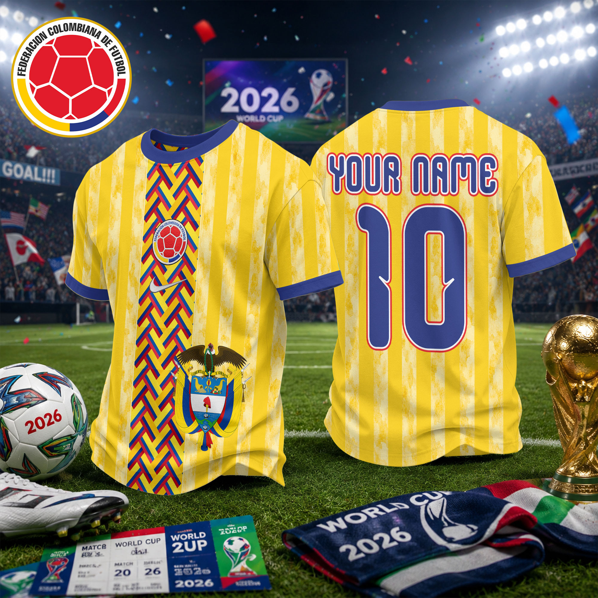 Colombia x Premium WC26 National Teams Fan 3D Shirt TTH260534 - Image 2