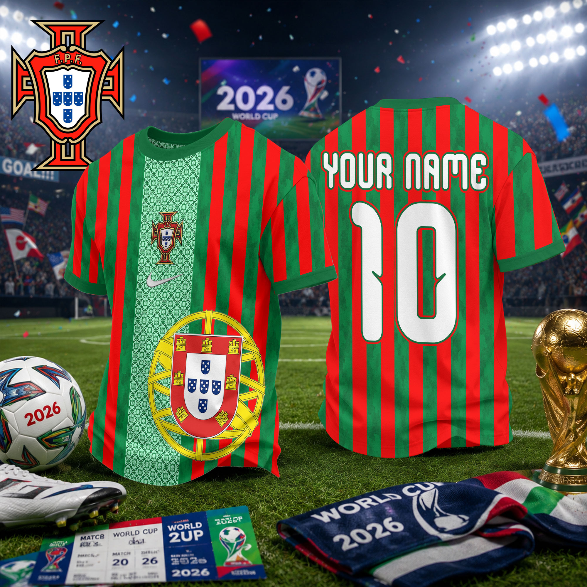 Portugal x Premium WC26 National Teams Fan 3D Shirt TTH260534 - Image 2