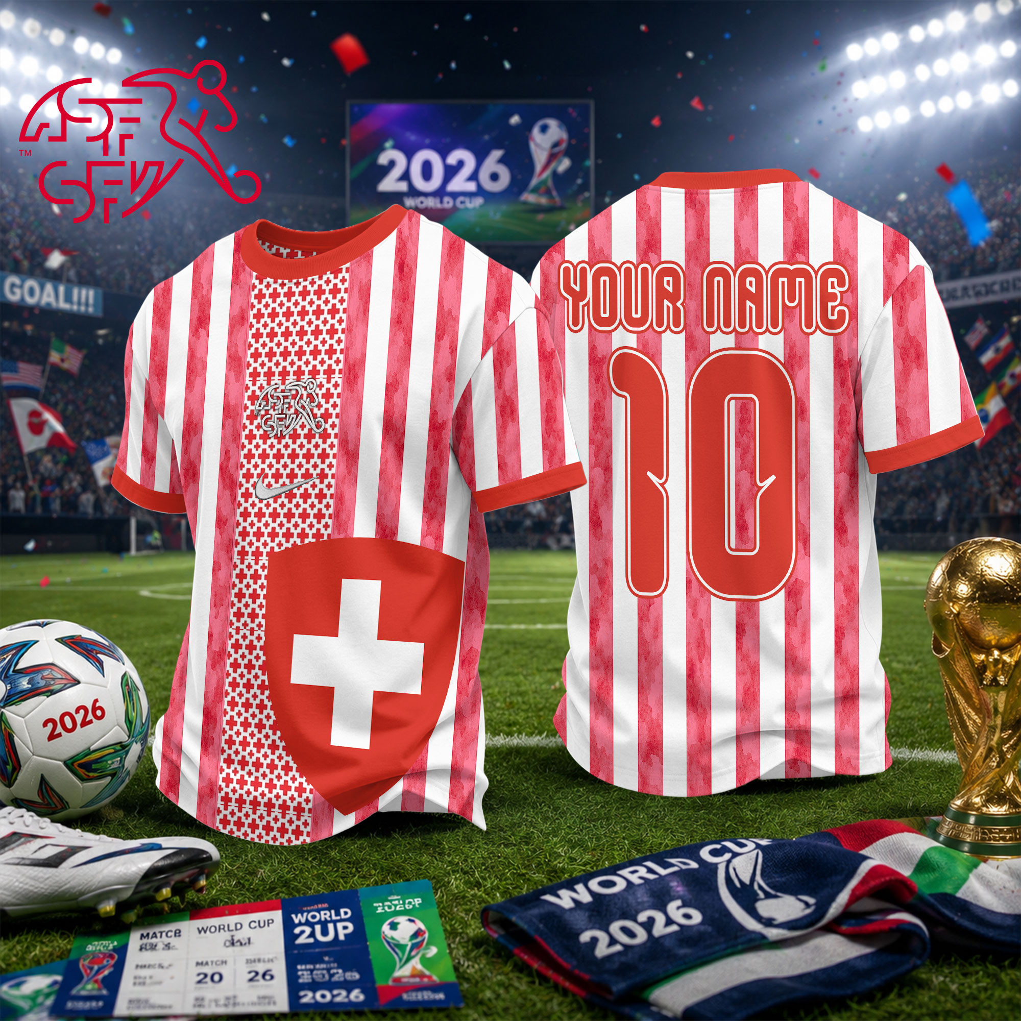 Switzerland x Premium WC26 National Teams Fan 3D Shirt TTH260534 - Image 2
