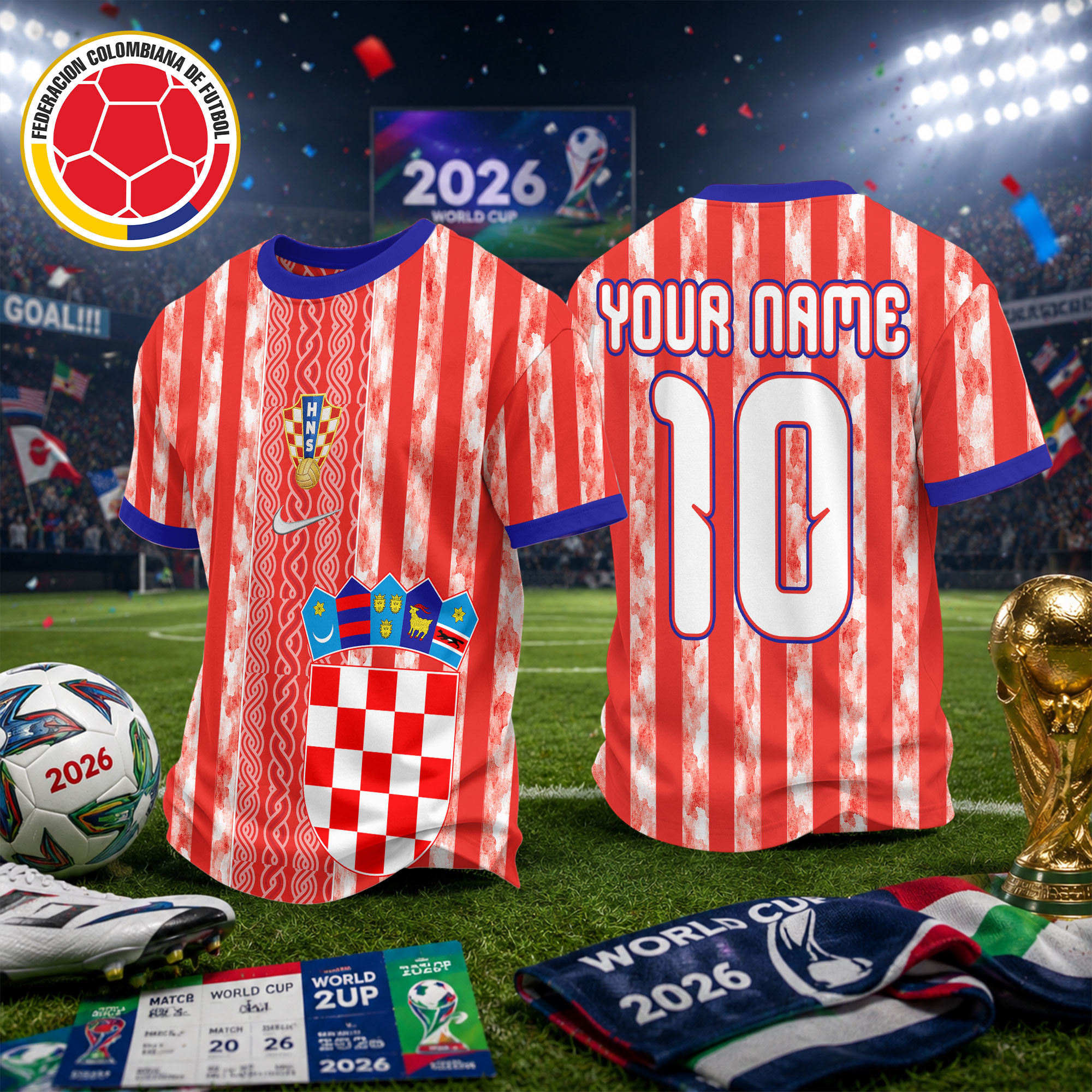 Croatia x Premium WC26 National Teams Fan 3D Shirt TTH260534 - Image 2