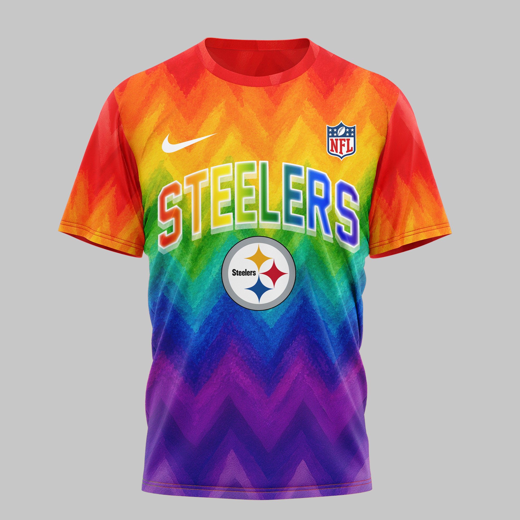 Pittsburgh Steelers x Premium NFL Rainbow Pride 3D Shirt TTH260537 - Image 2