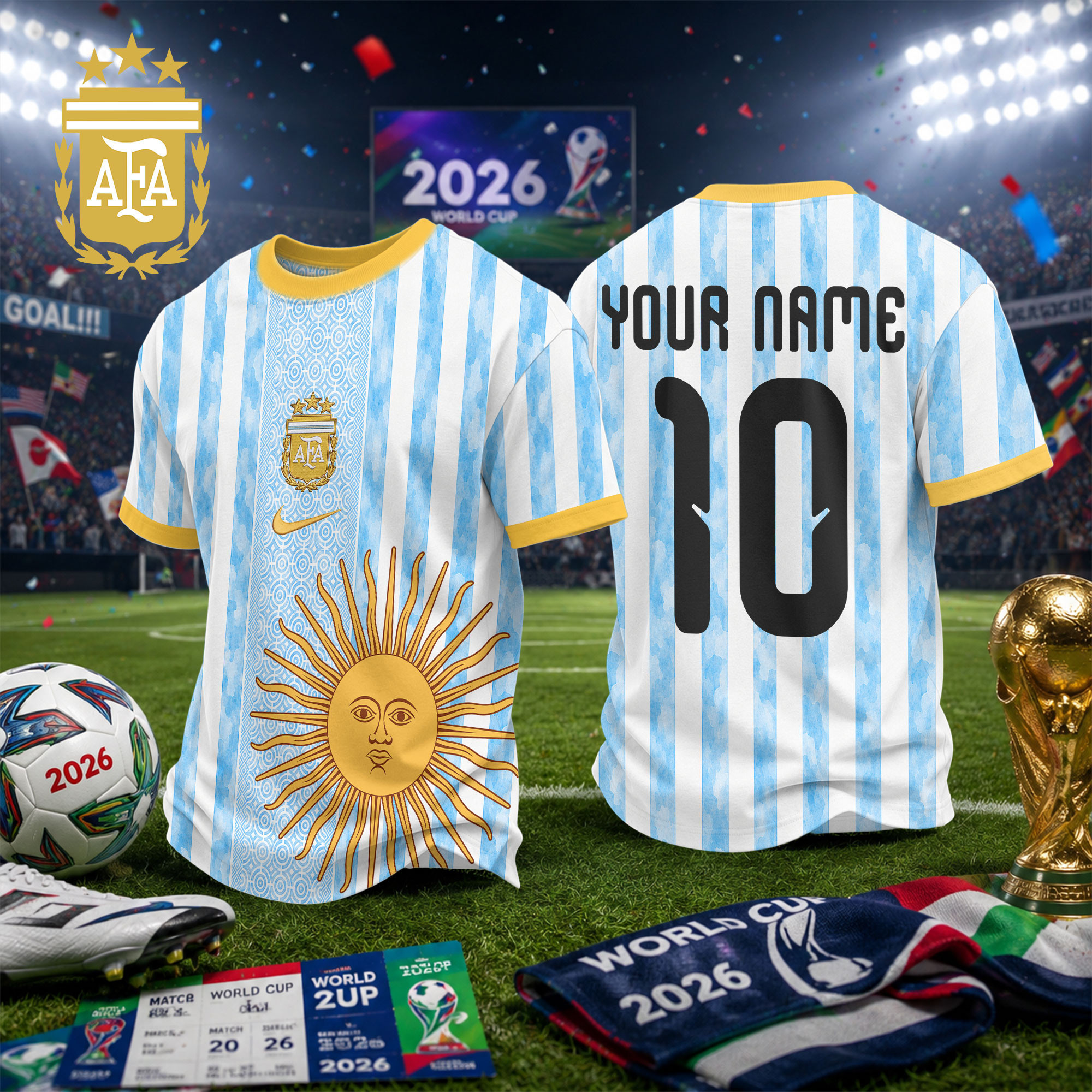 Argentina x Premium WC26 National Teams Fan 3D Shirt TTH260534 - Image 2