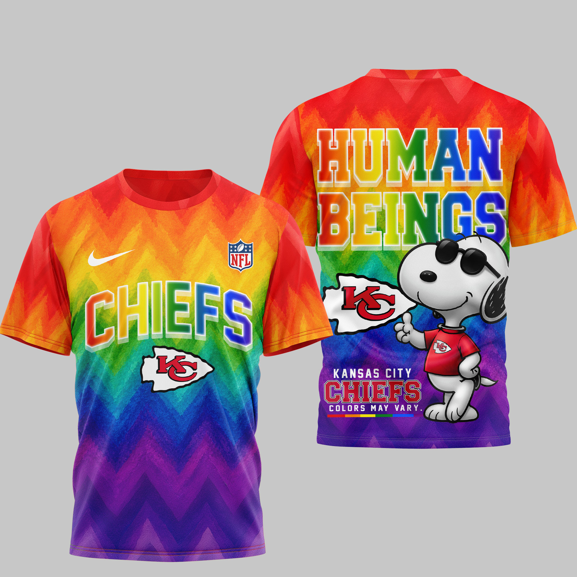 Kansas City Chiefs x Premium NFL Rainbow Pride 3D Shirt TTH260537