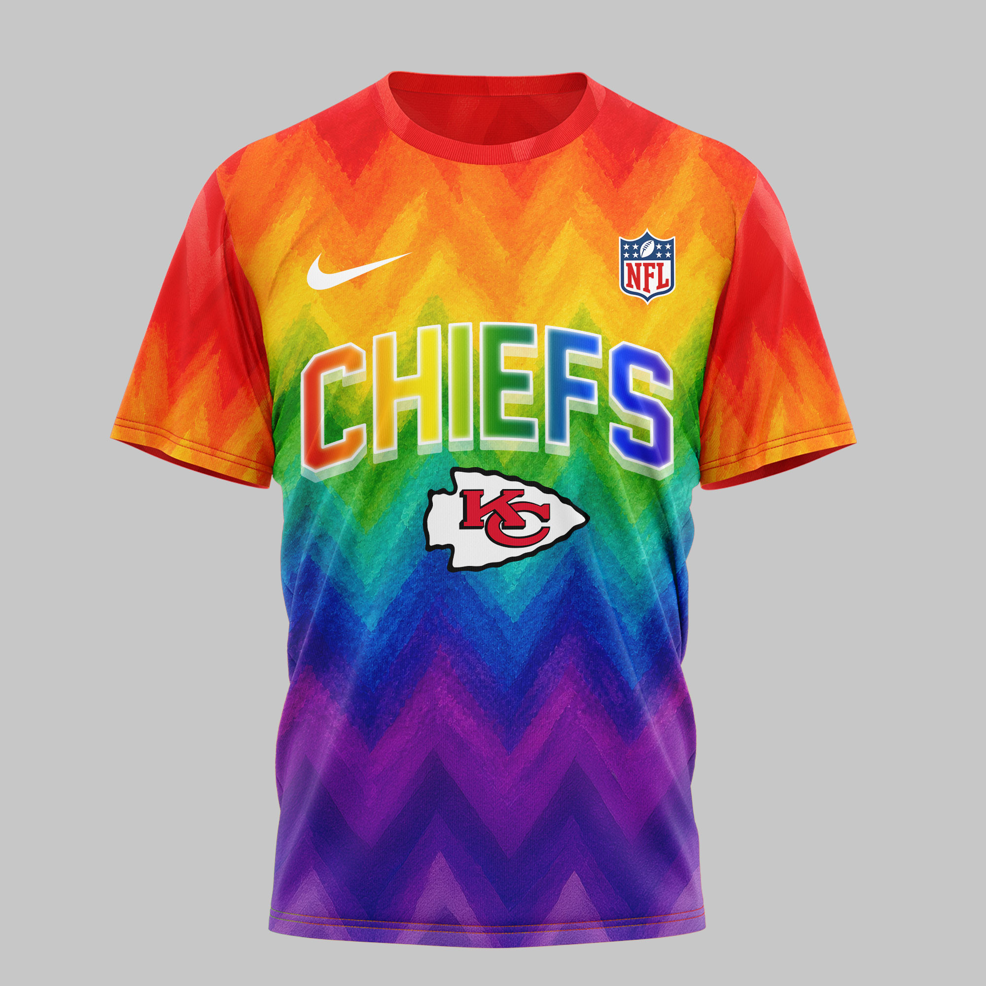 Kansas City Chiefs x Premium NFL Rainbow Pride 3D Shirt TTH260537 - Image 2