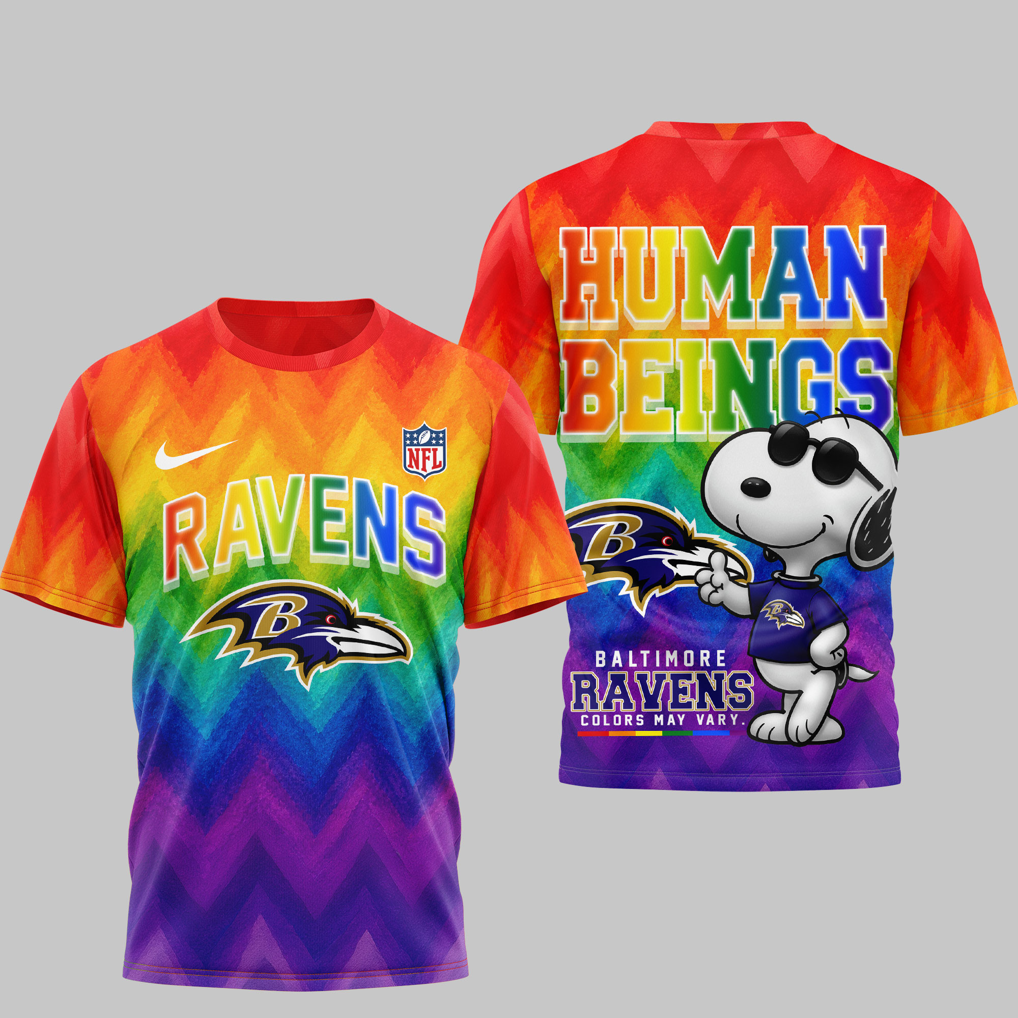 Baltimore Ravens x Premium NFL Rainbow Pride 3D Shirt TTH260537