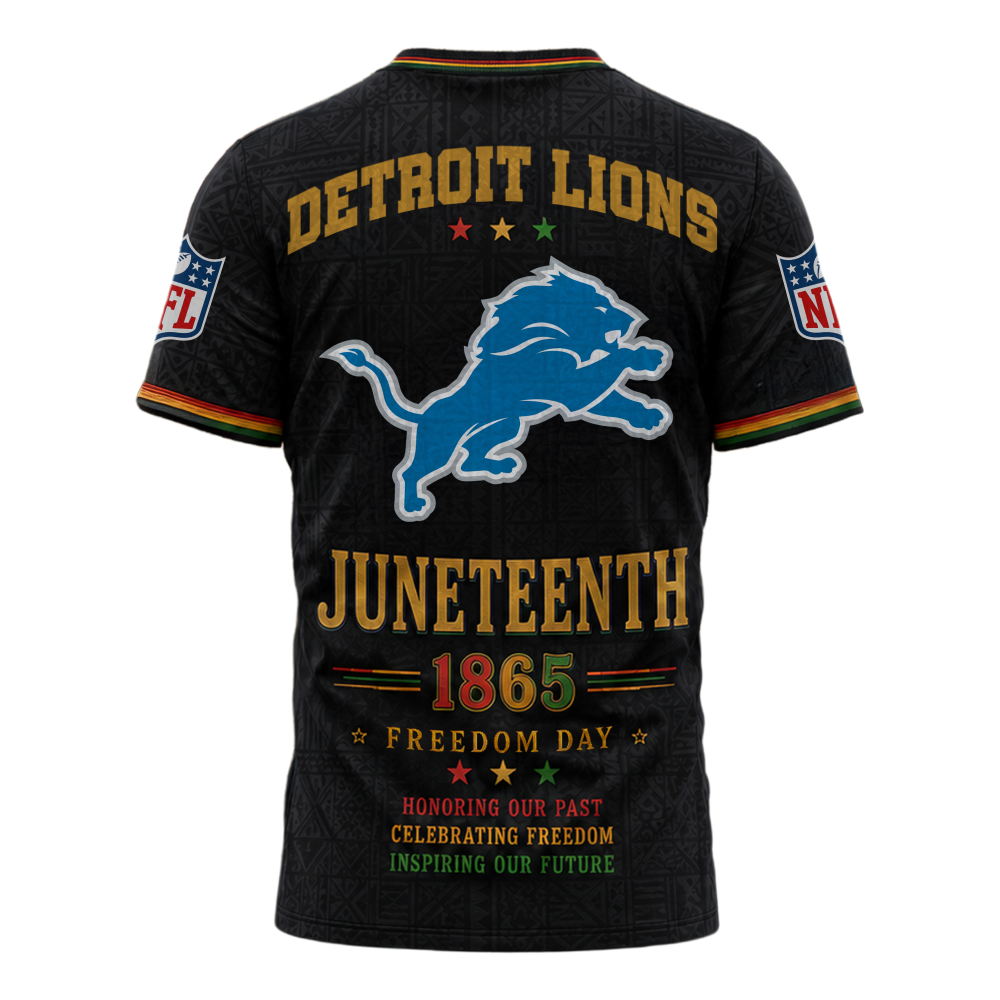 Detroit Lions x Premium NFL Juneteenth Freedom Day 3D Shirt TTH280533 - Image 2