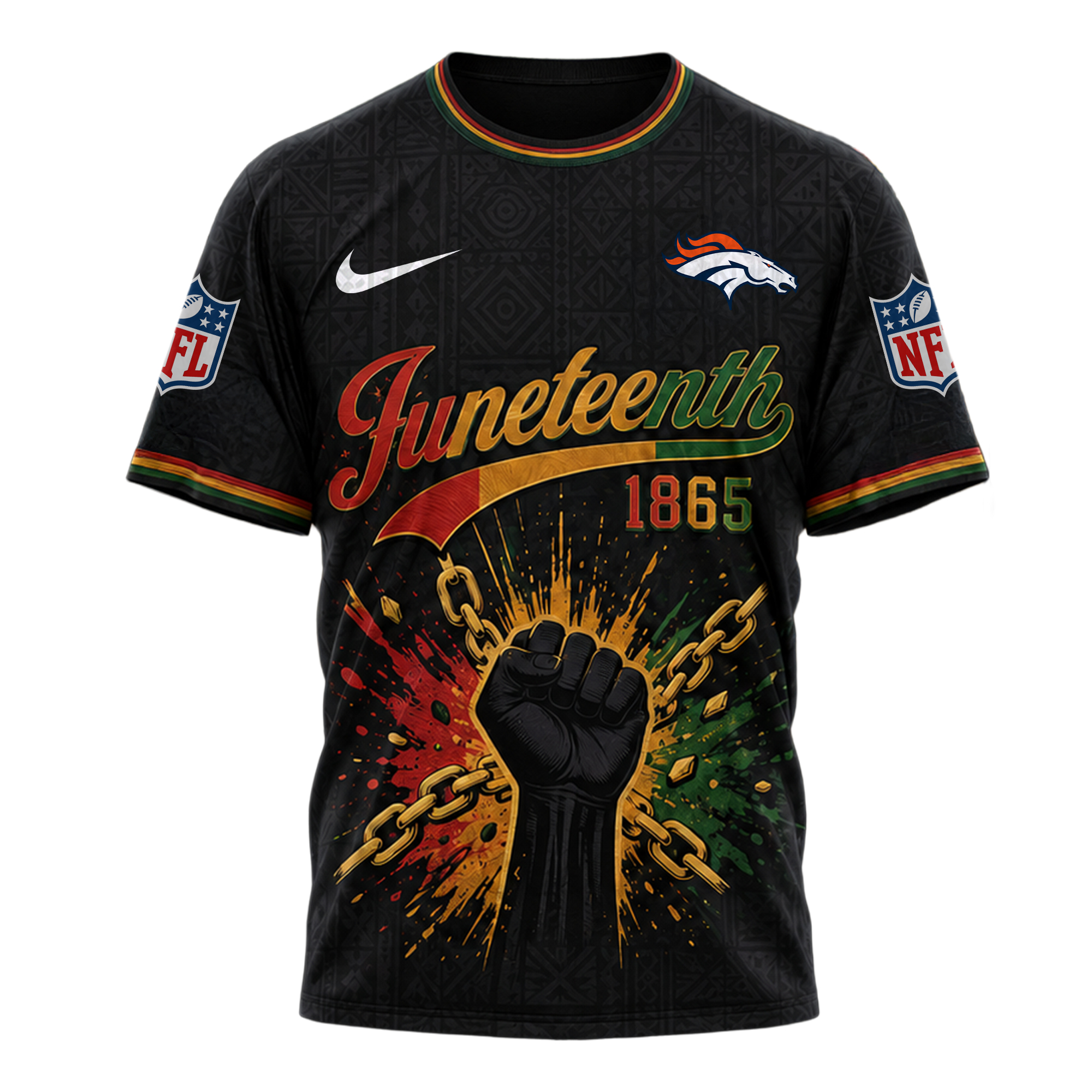 Denver Broncos x Premium NFL Juneteenth Freedom Day 3D Shirt TTH280533