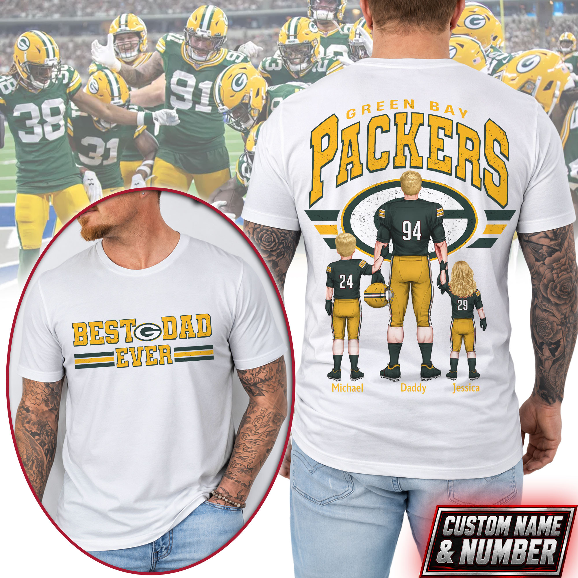 Green Bay Packers x Premium NFL Best Dad Ever 3D Shirt TTH280530