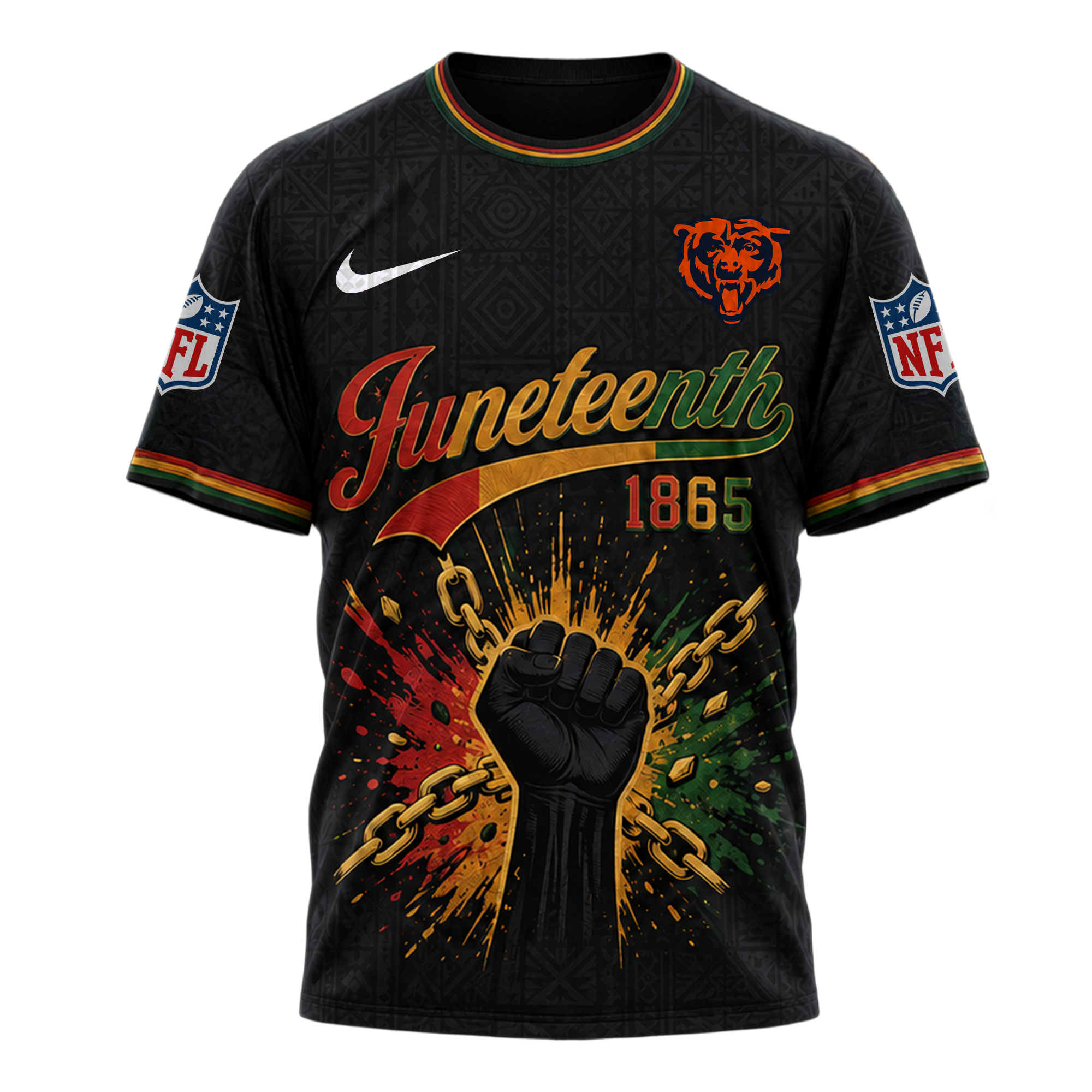 Chicago Bears x Premium NFL Juneteenth Freedom Day 3D Shirt TTH280533