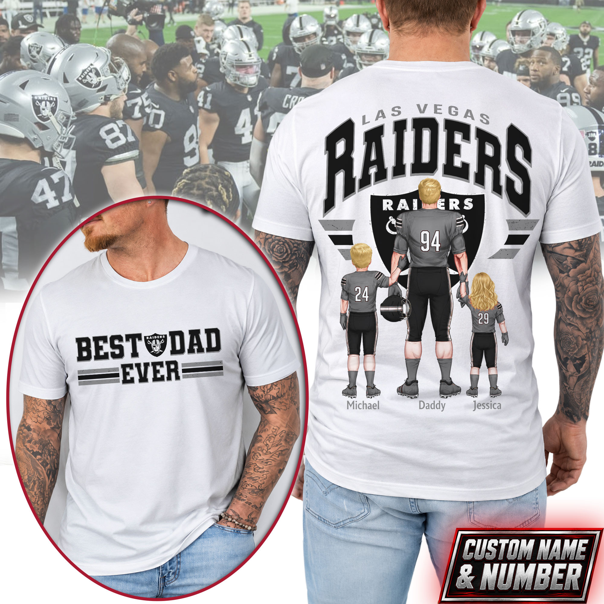 Las Vegas Raiders x Premium NFL Best Dad Ever 3D Shirt TTH280530