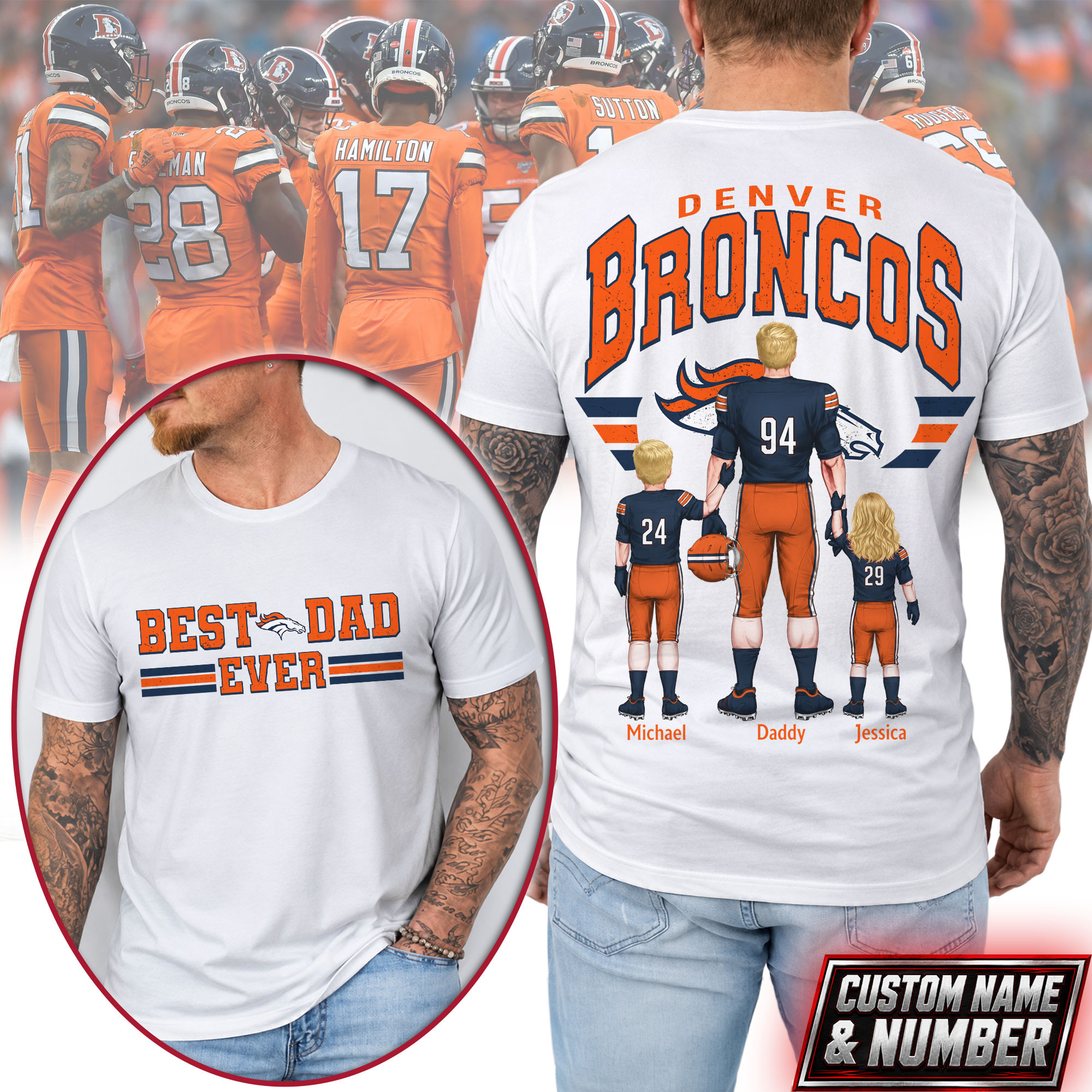 Denver Broncos x Premium NFL Best Dad Ever 3D Shirt TTH280530