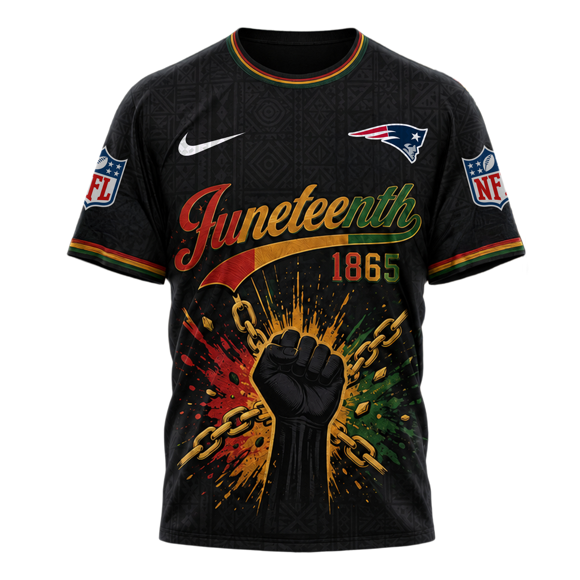 New England Patriots x Premium NFL Juneteenth Freedom Day 3D Shirt TTH280533
