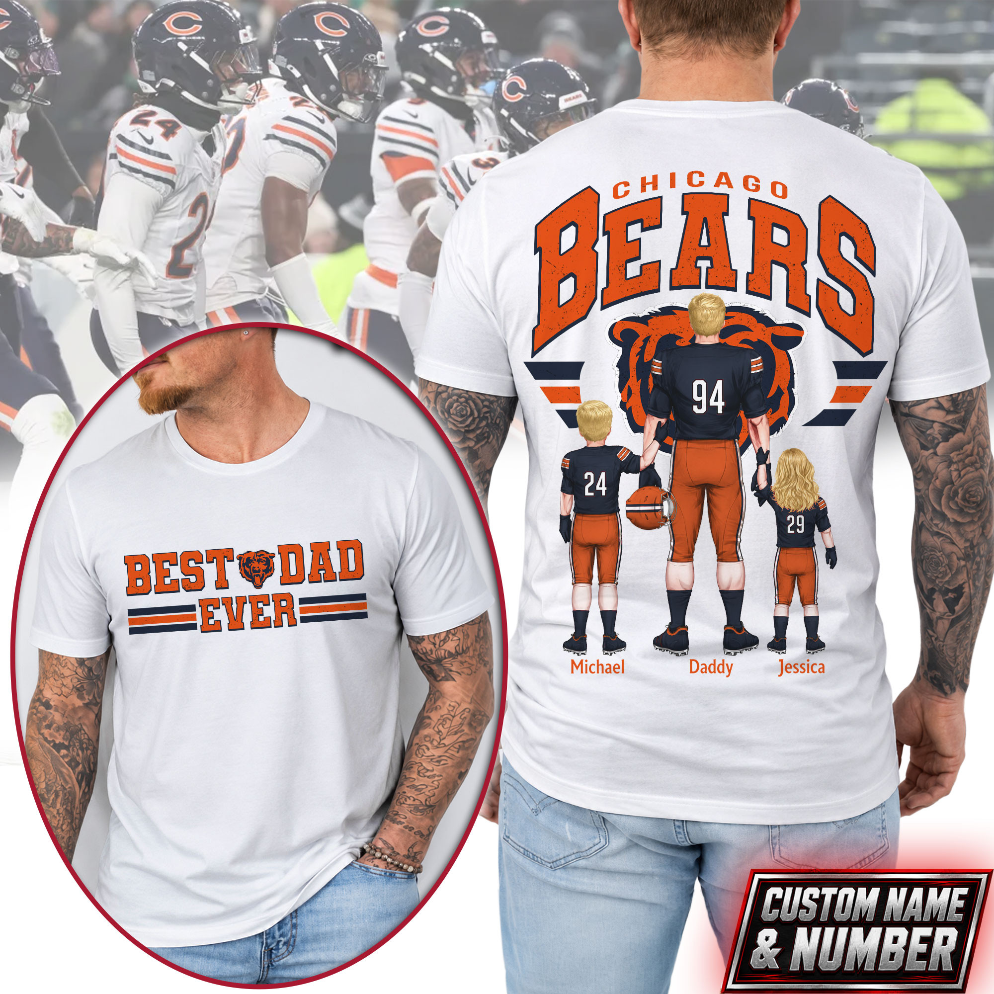 Chicago Bears x Premium NFL Best Dad Ever 3D Shirt TTH280530
