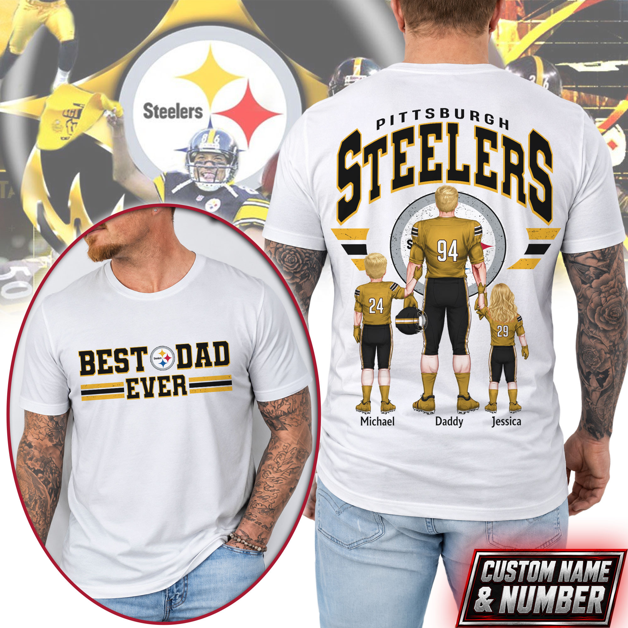 Pittsburgh Steelers x Premium NFL Best Dad Ever 3D Shirt TTH280530
