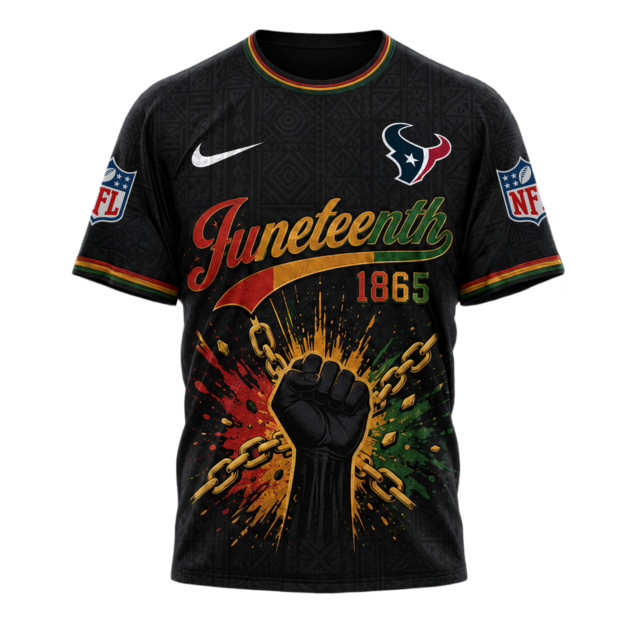Houston Texans x Premium NFL Juneteenth Freedom Day 3D Shirt TTH280533