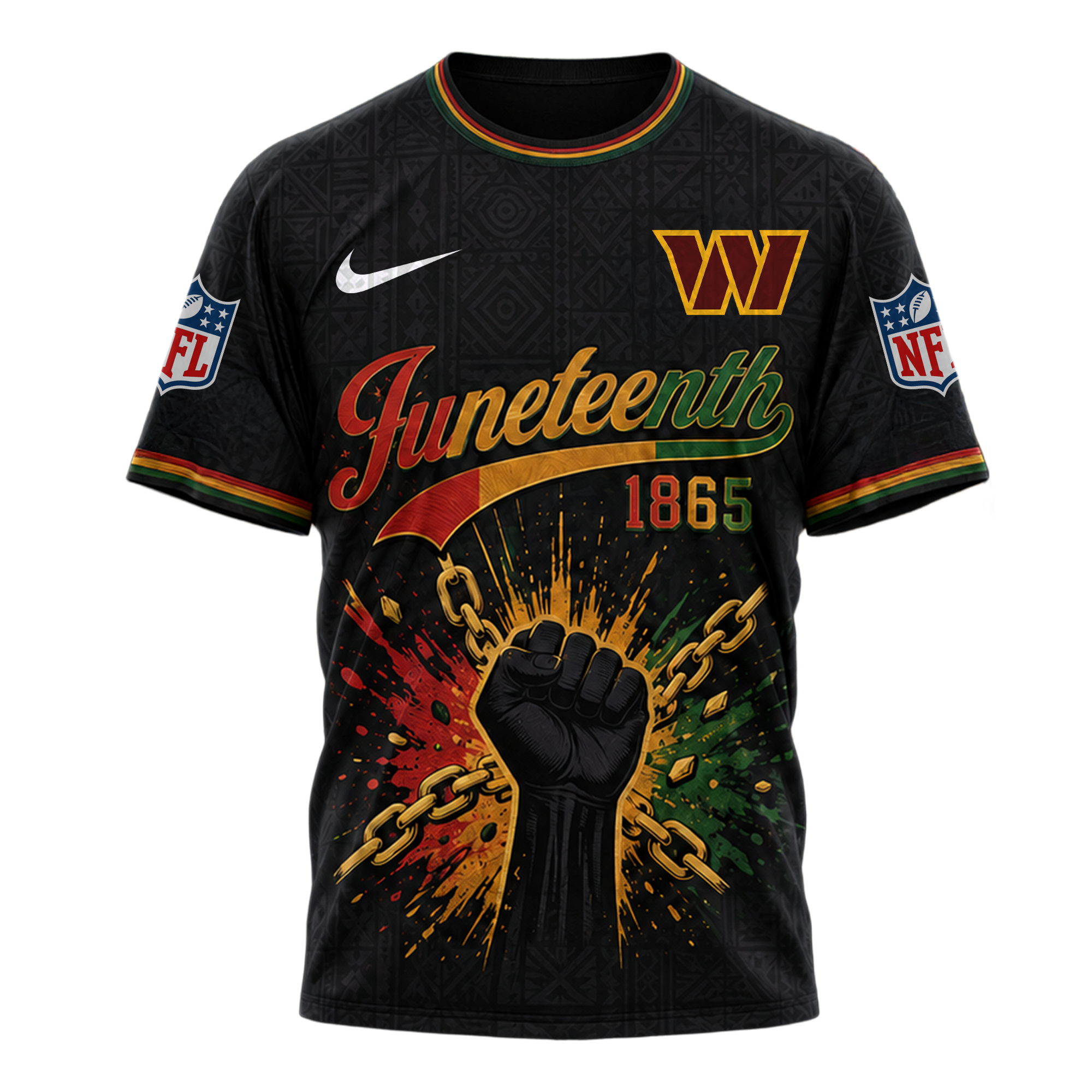 Washington Commanders x Premium NFL Juneteenth Freedom Day 3D Shirt TTH280533
