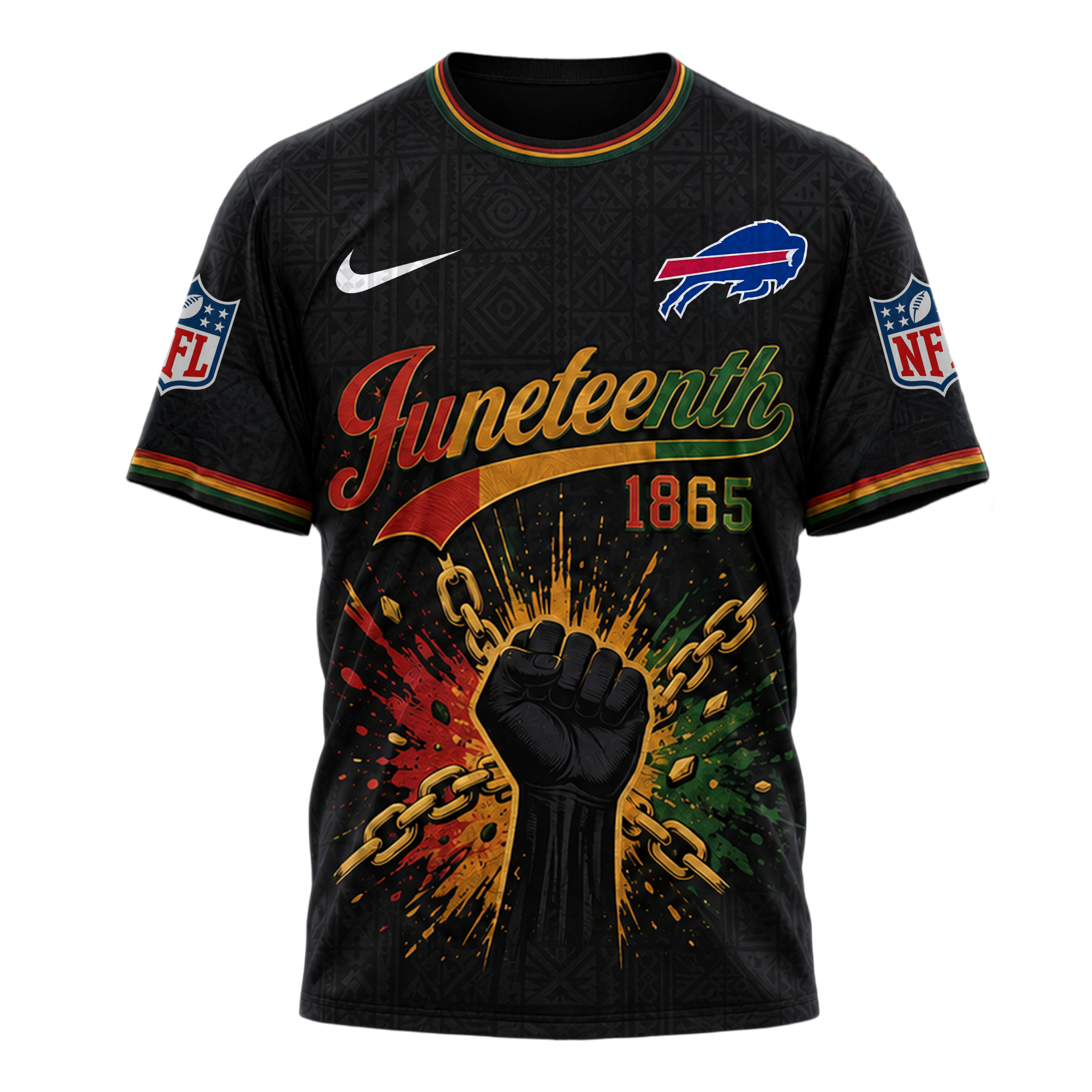 Buffalo Bills x Premium NFL Juneteenth Freedom Day 3D Shirt TTH280533 - Image 2