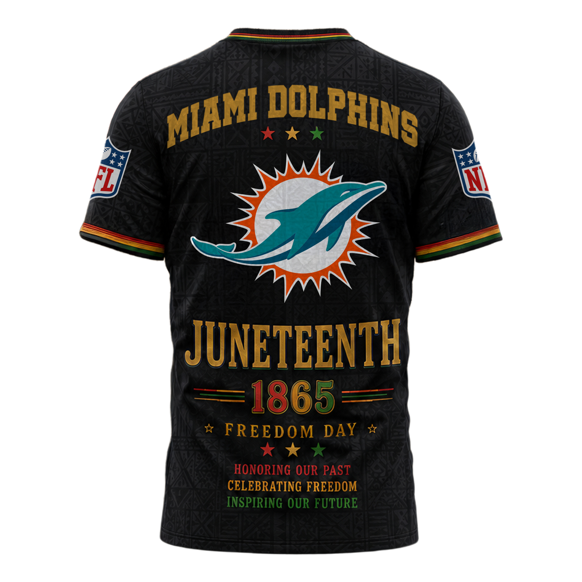 Miami Dolphins x Premium NFL Juneteenth Freedom Day 3D Shirt TTH280533 - Image 2