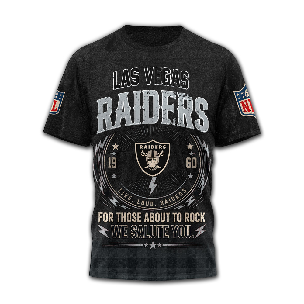 Las Vegas Raiders x Premium NFL ACDC Rock N Roll 3D T-Shirt TTH290502