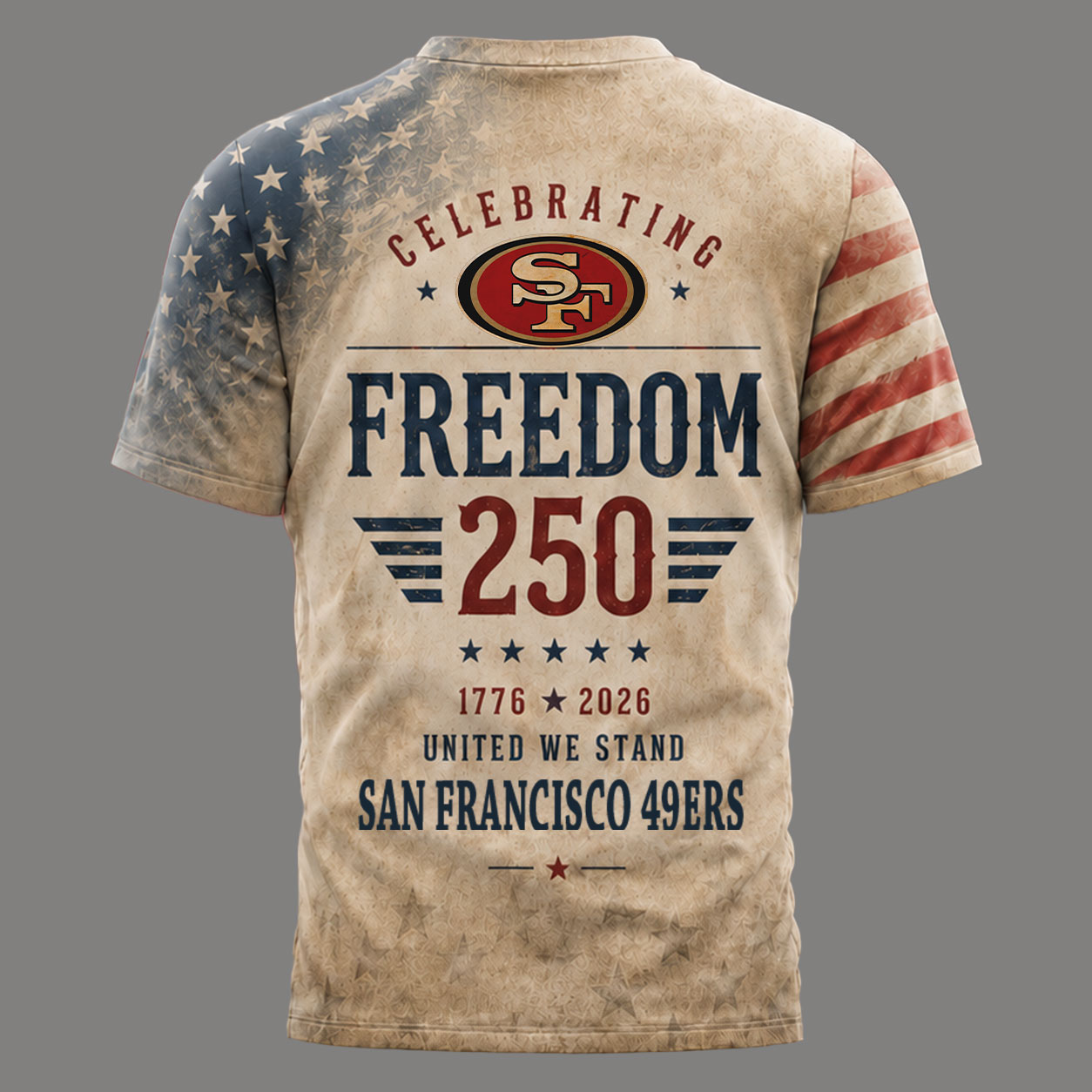 San Francisco 49ers x Premium NFL Freedom 250 Patriotic 3D Shirt TTH290504 - Image 3