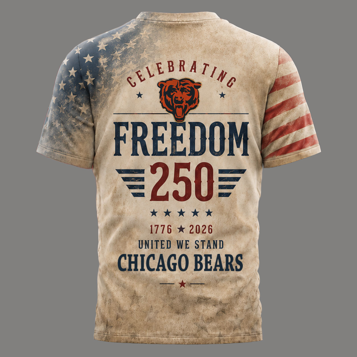 Chicago Bears x Premium NFL Freedom 250 Patriotic 3D Shirt TTH290504 - Image 3