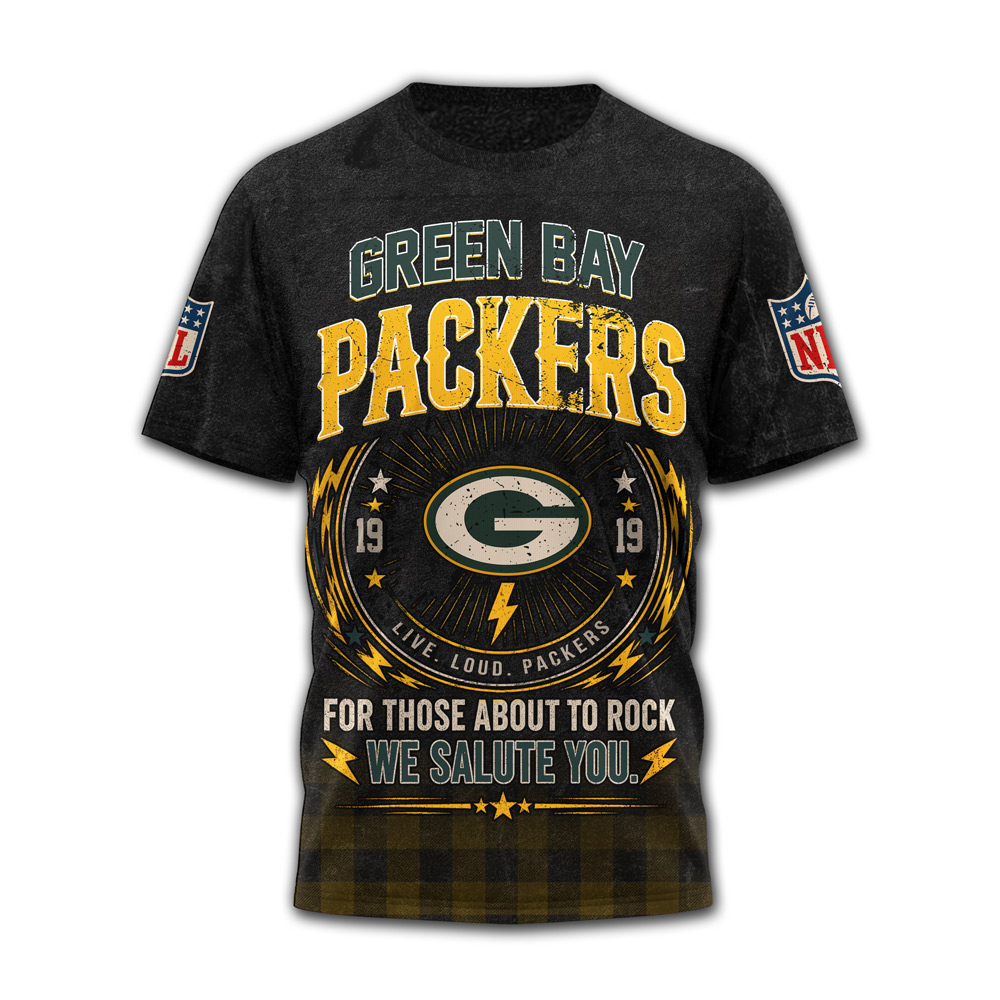 Green Bay Packers x Premium NFL ACDC Rock N Roll 3D T-Shirt TTH290502