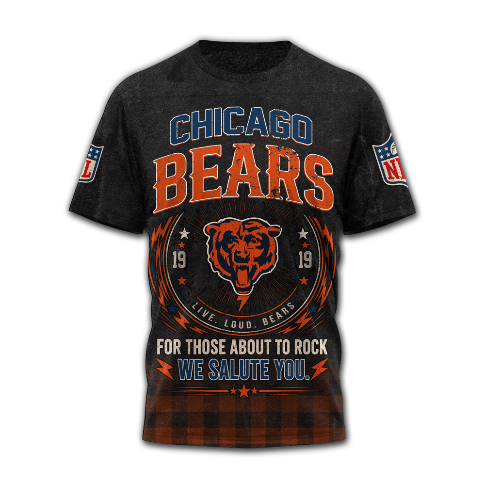 Chicago Bears x Premium NFL ACDC Rock N Roll 3D T-Shirt TTH290502