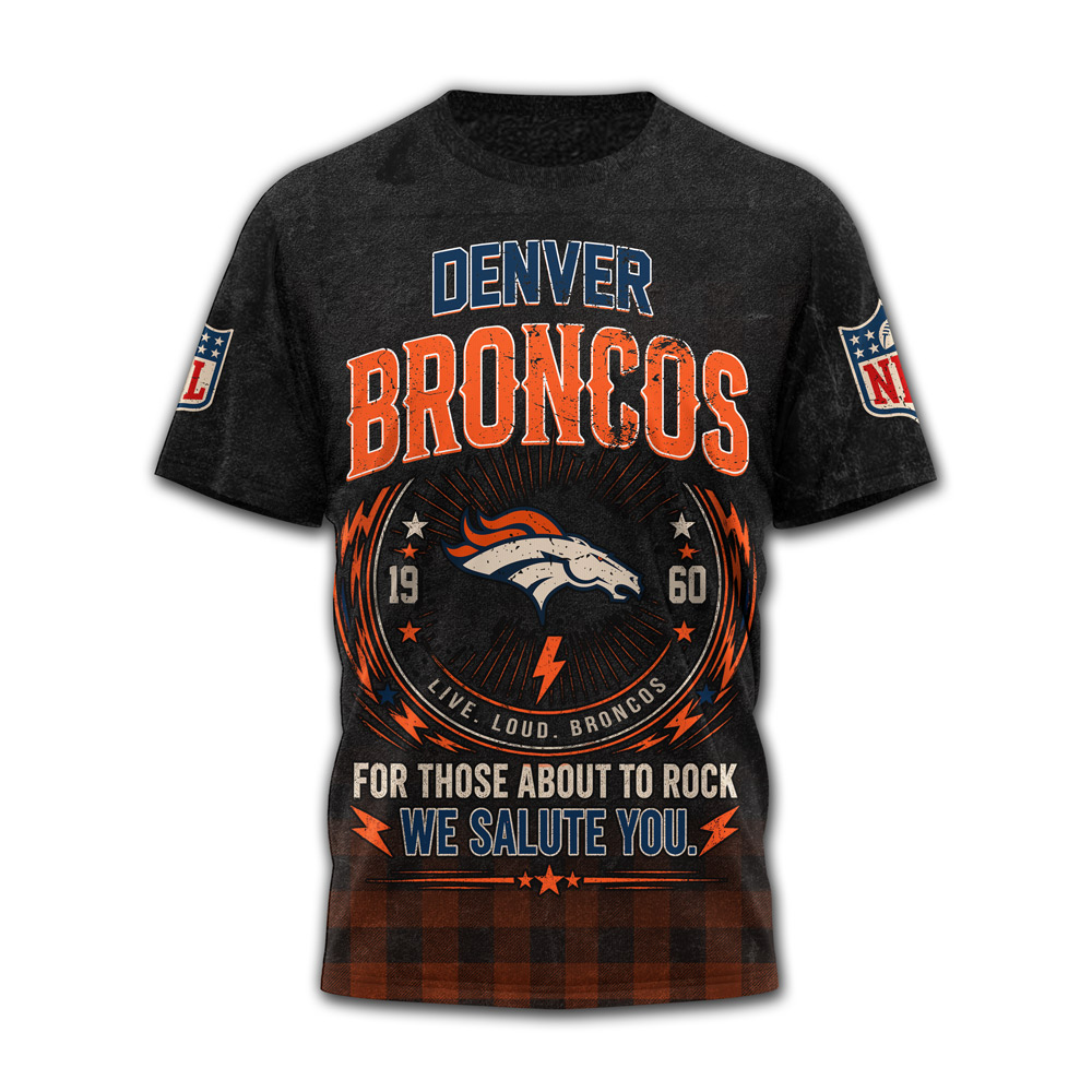 Denver Broncos x Premium NFL ACDC Rock N Roll 3D T-Shirt TTH290502